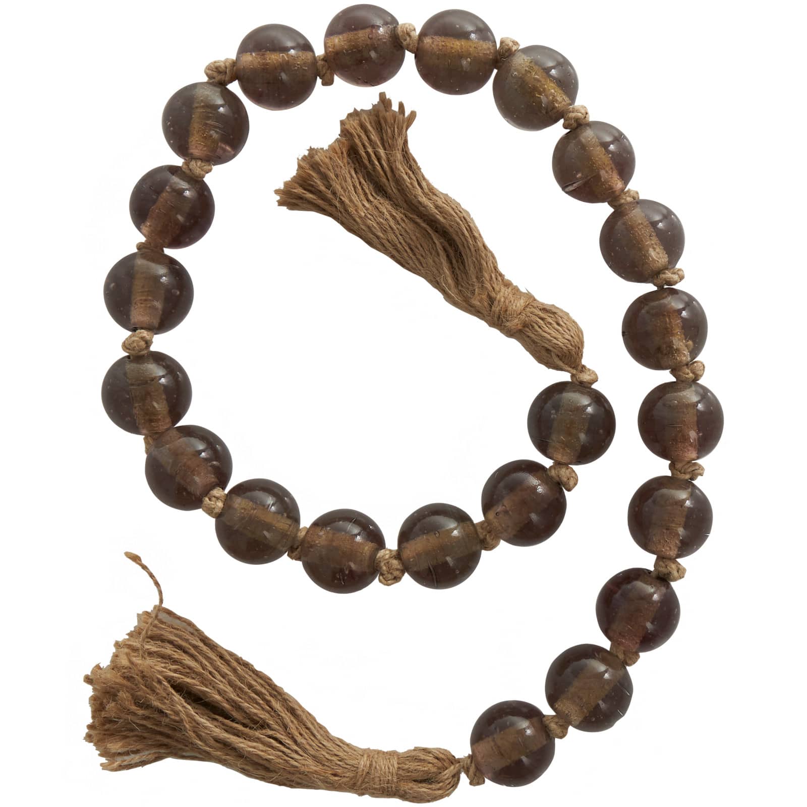 4ft. Glass Handmade Round Beaded Garland with Tassel
