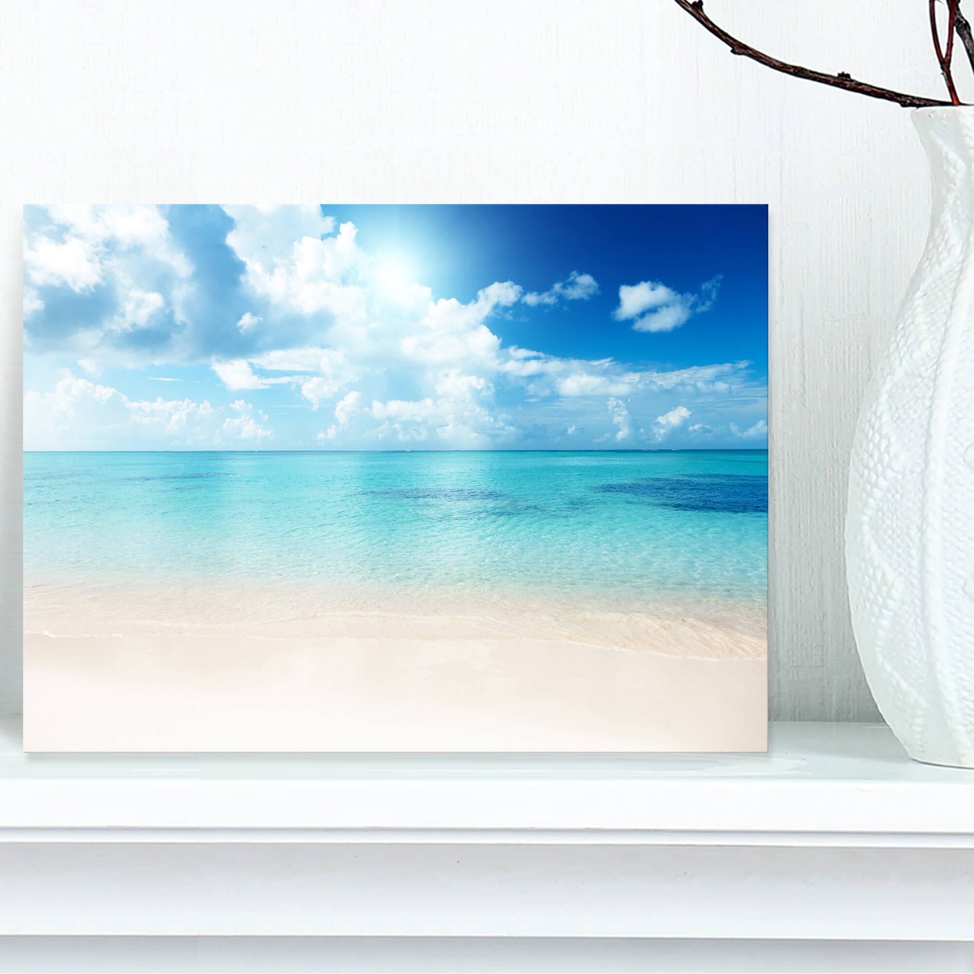 Designart - Sand of Beach in Blue Caribbean Sea