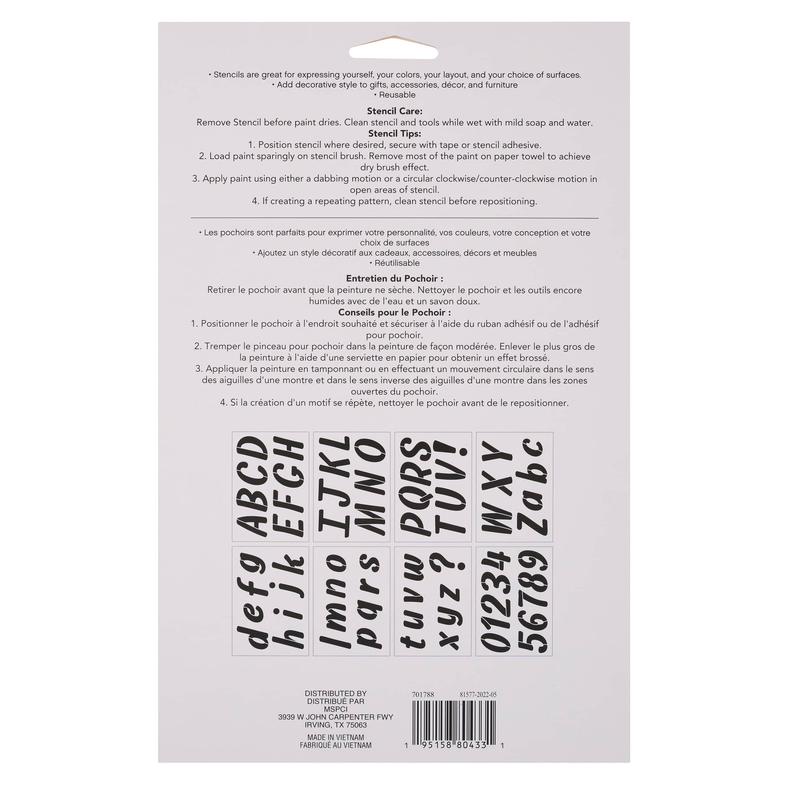 2.7" Italic Sans Serif Alphabet Stencils by Craft Smart®