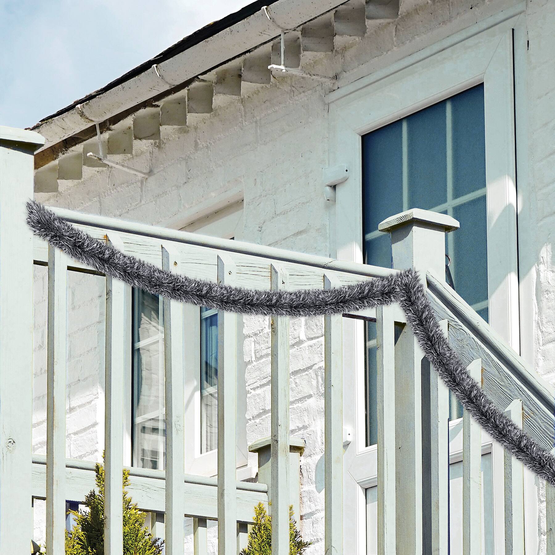 Beistle 15ft. Black & Silver Metallic Tinsel Garland