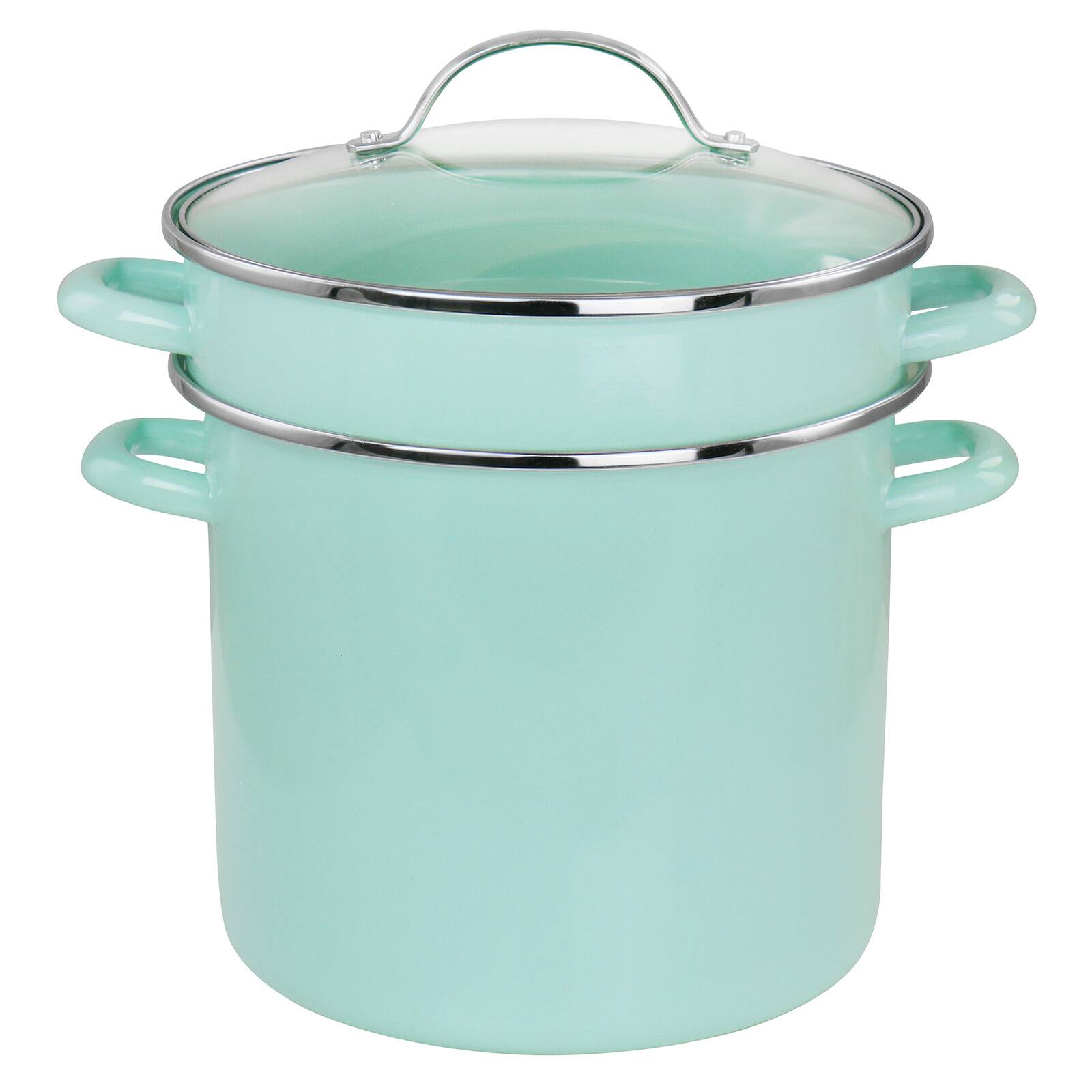 Martha Stewart 8qt. Aqua Dual Stock Pot & Steamer Set