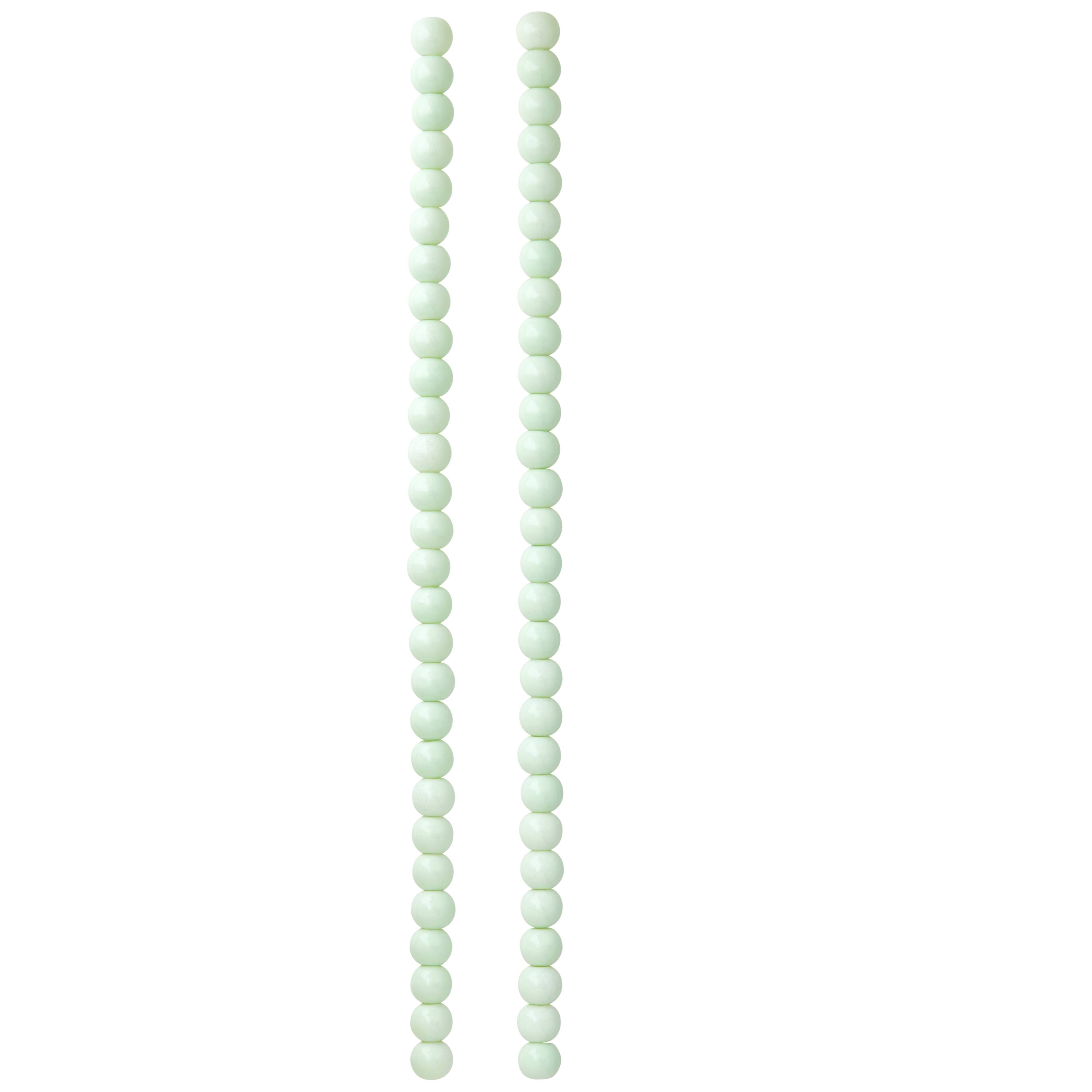 Mint Glass Round Beads, 6mm by Bead Landing™