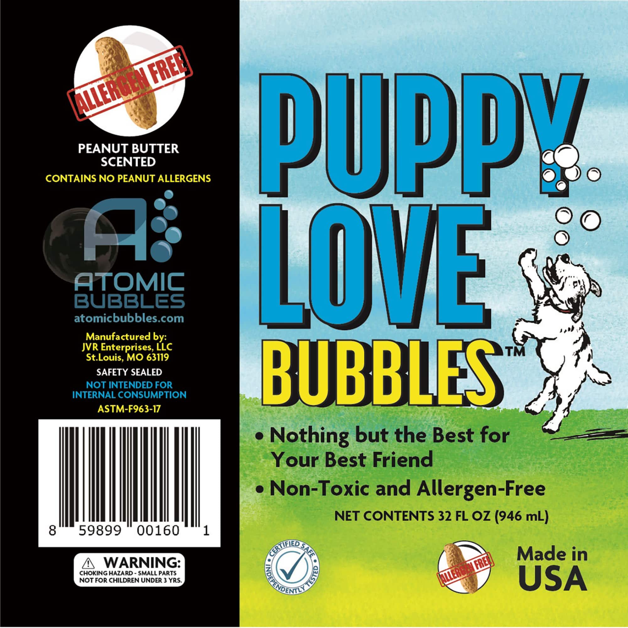 Puppy Love Bubbles™ Peanut Butter Scented Bubbles for Dogs Refill Bottle, 32oz.