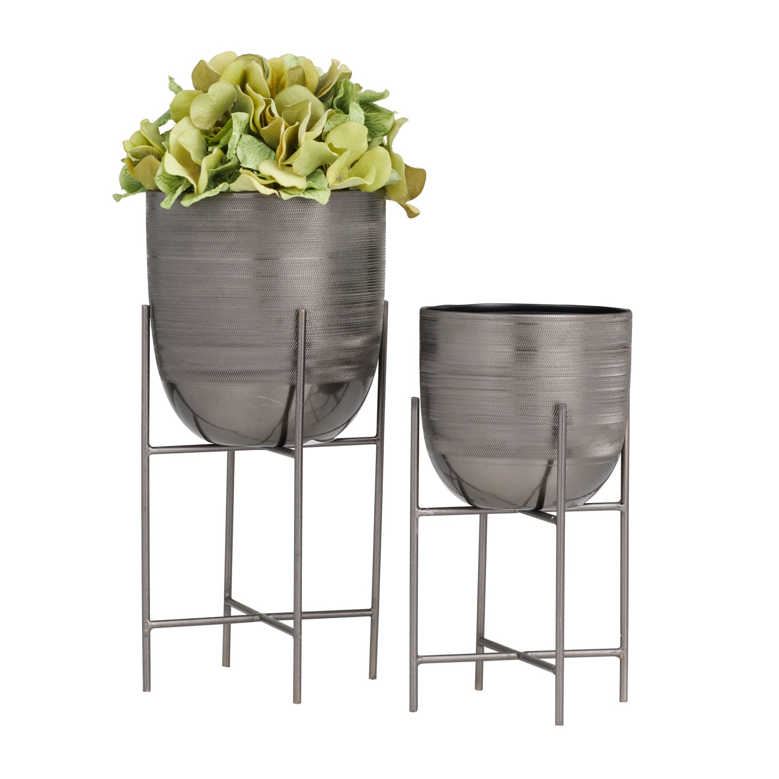 Grey Modern Planter, Set of 2" 12", 9"