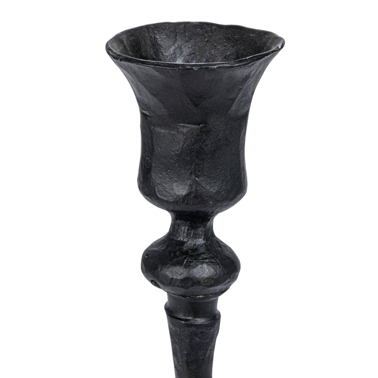 Hello Honey® Black Decorative Hand-Forged Metal Taper Candle Holder