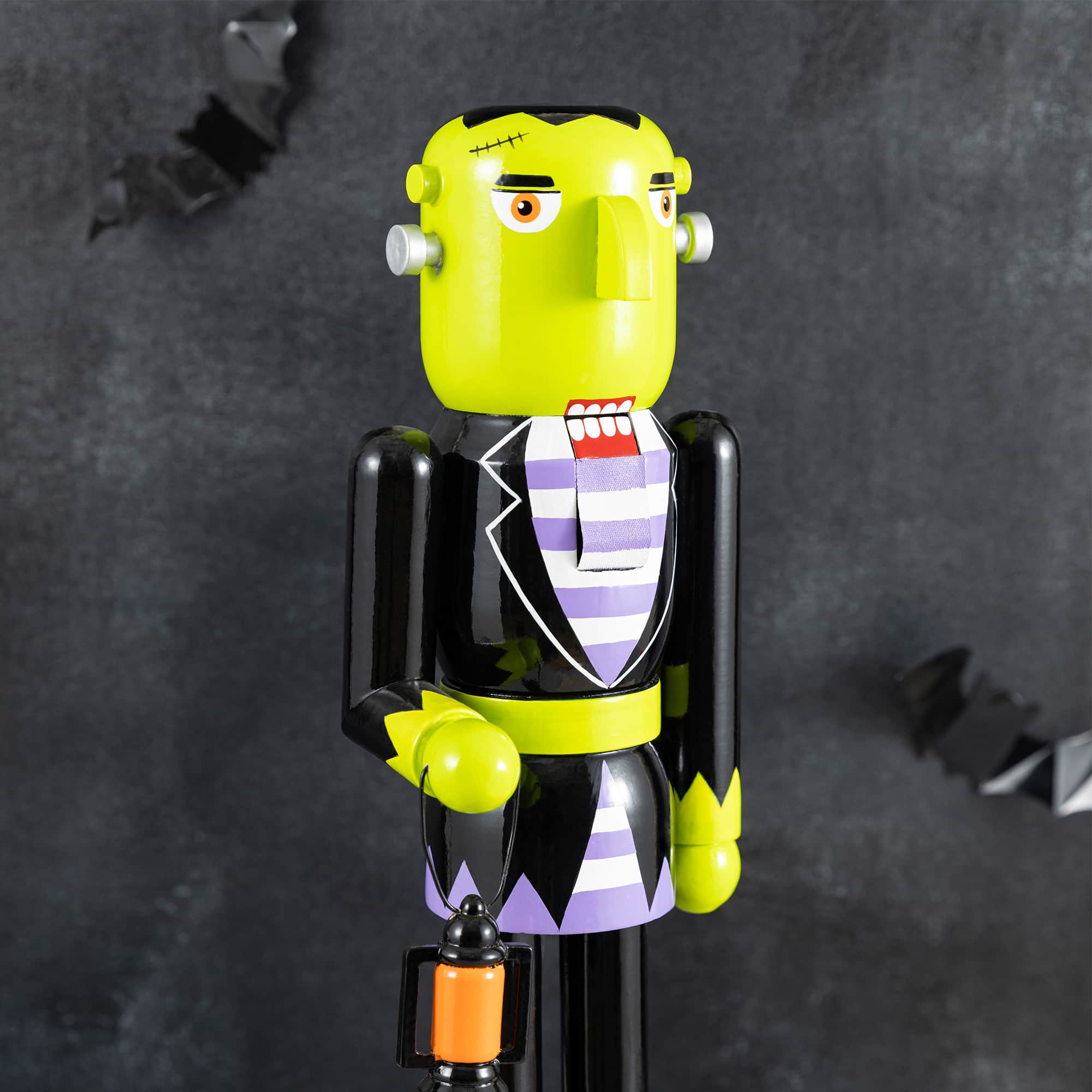 Glitzhome® 18" Halloween Wood Frankenstein with Ornament Nutcracker