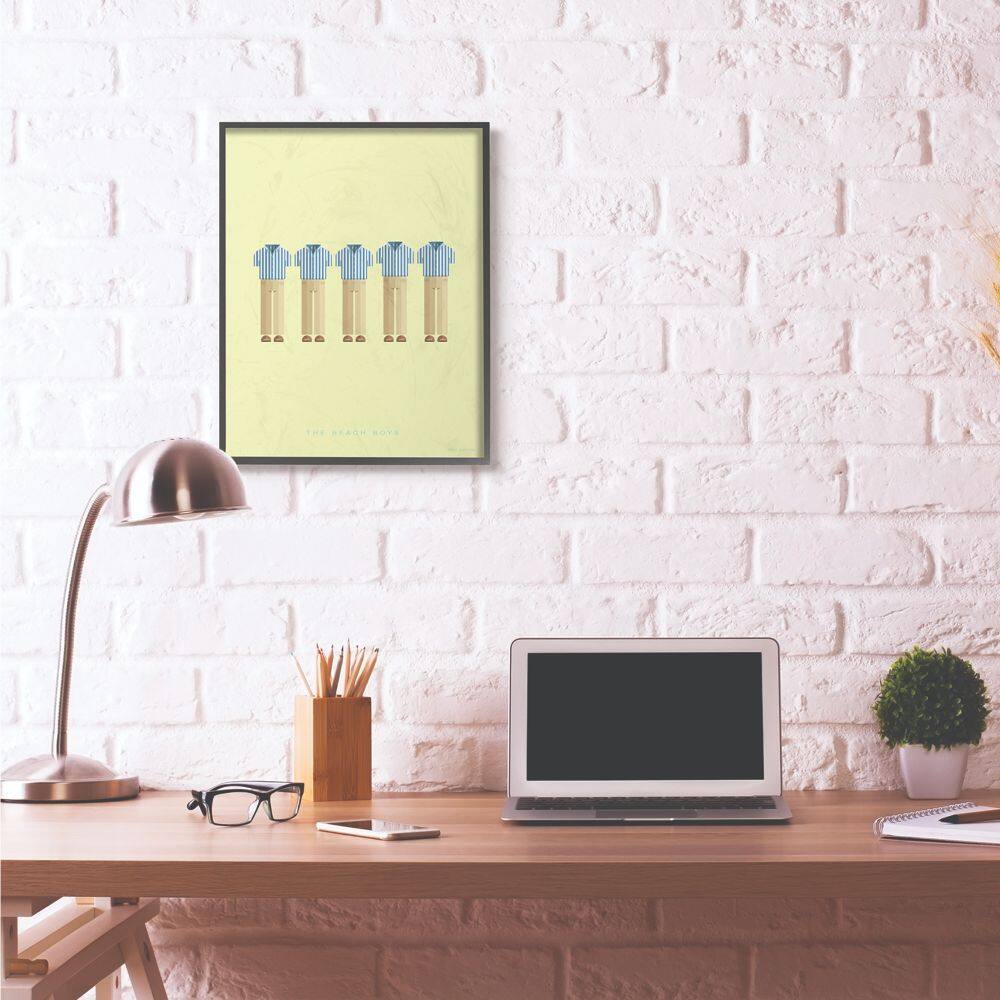 Stupell Industries The Beach Boys Minimalist Illustration Black Framed Wall Art