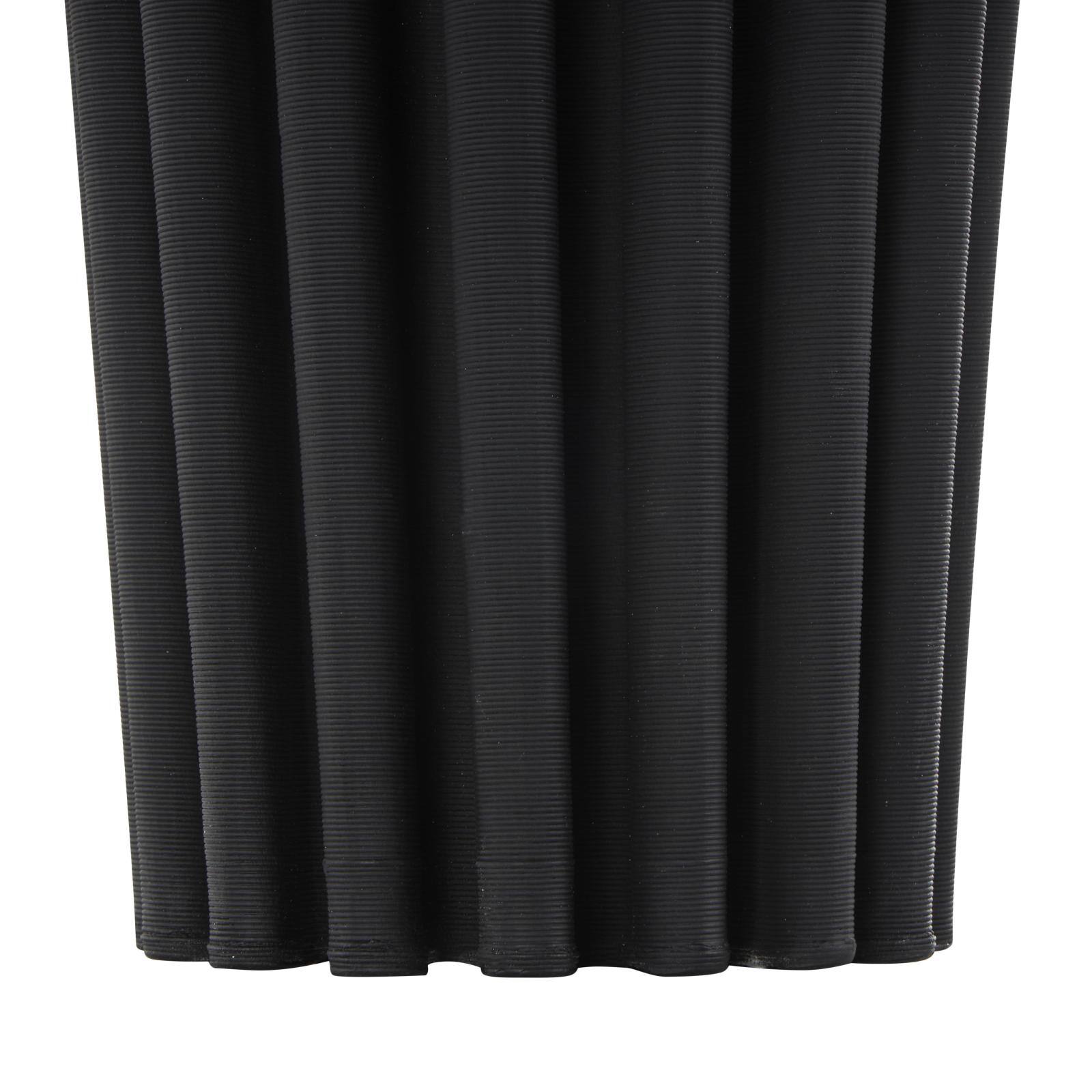 Black Abstract Dimensional Ribbed Ceramic Vase