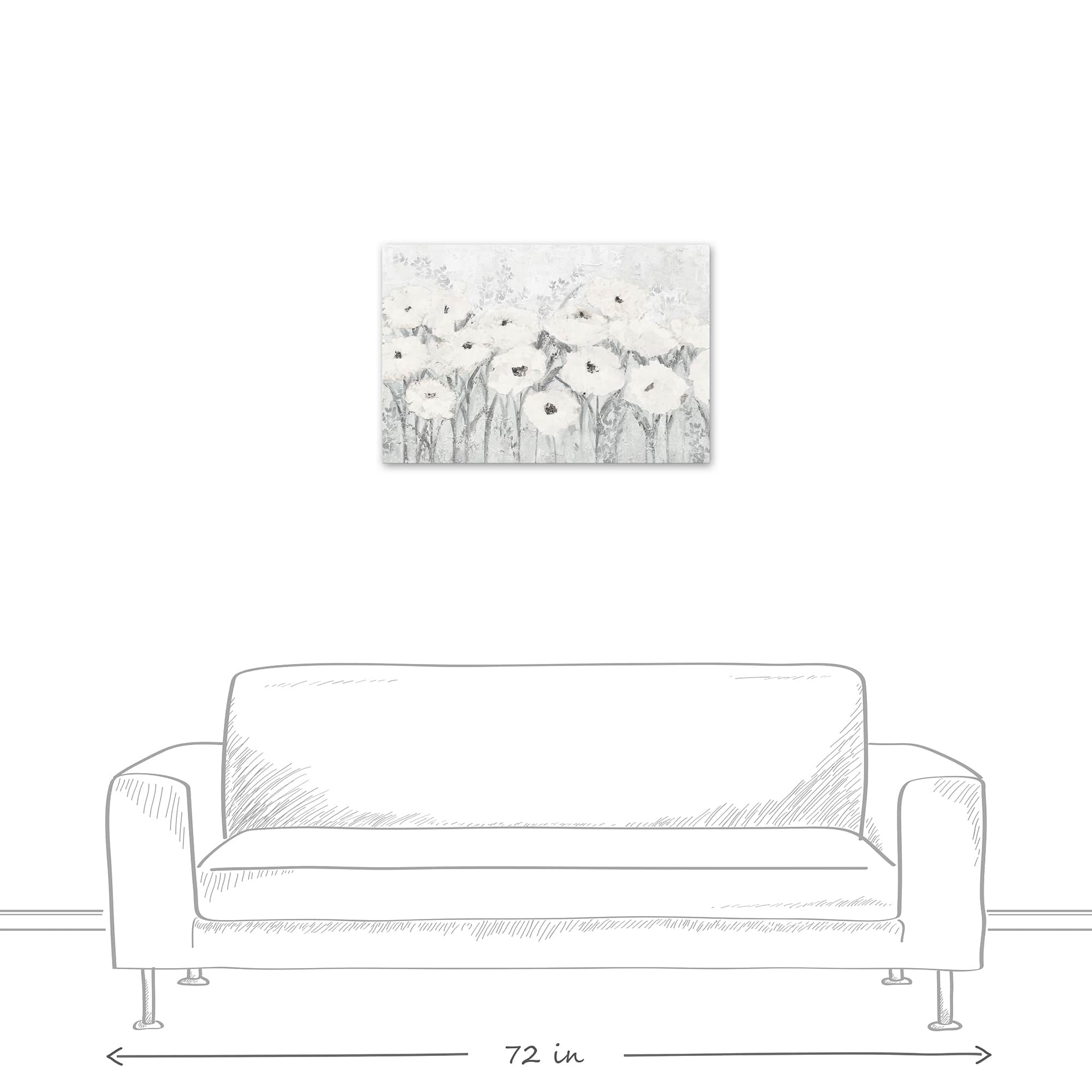 Florals In Gray 30" x 20" Canvas Wall Art