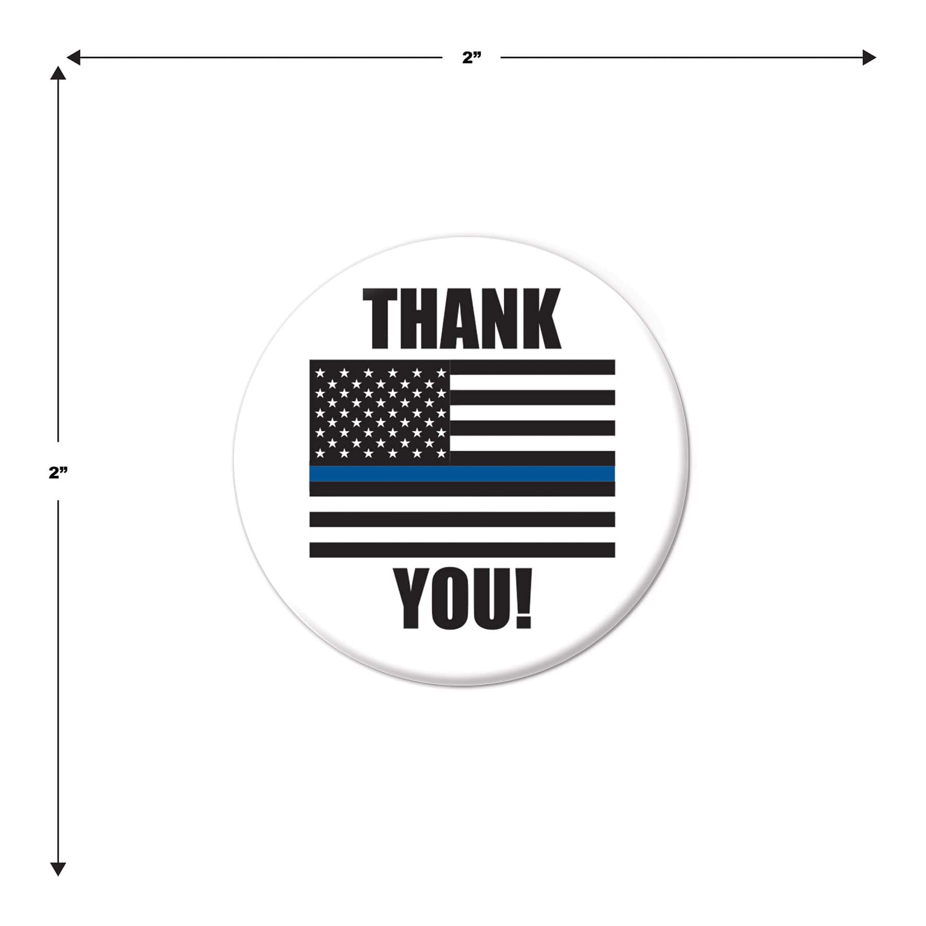 Beistle 2" Blue Stripe Thank You Law Enforcement Buttons, 6ct.