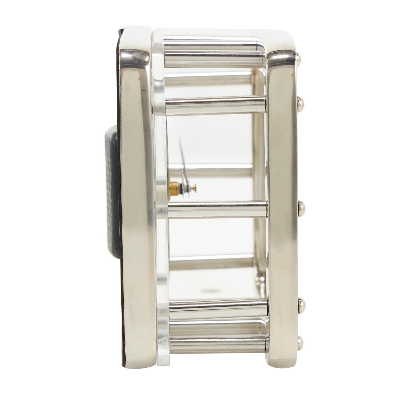 6" Silver Aluminum Geometric Dimensional Open Frame Clock