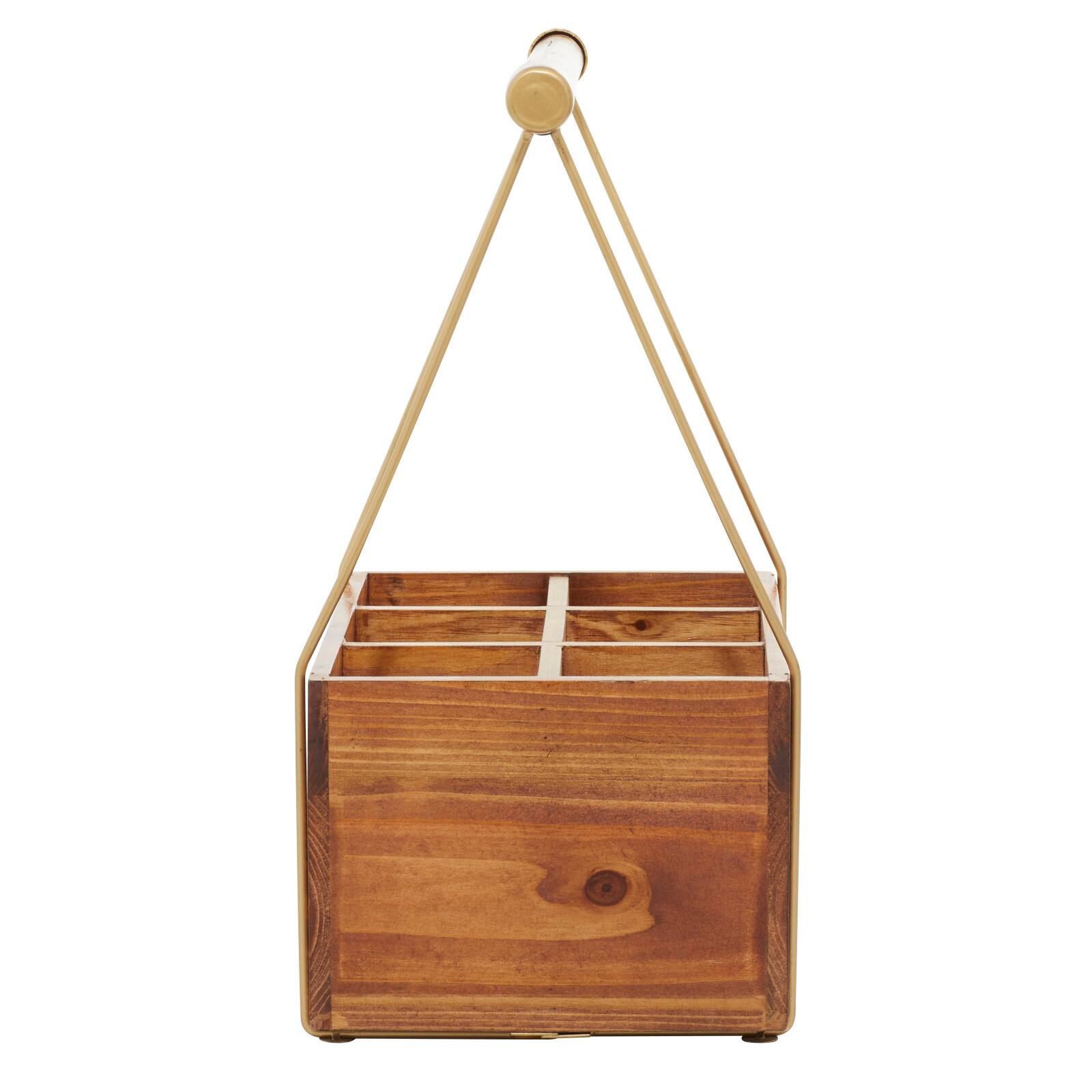 16" Brown Wood Modern Farmhouse Style Wine Rack
