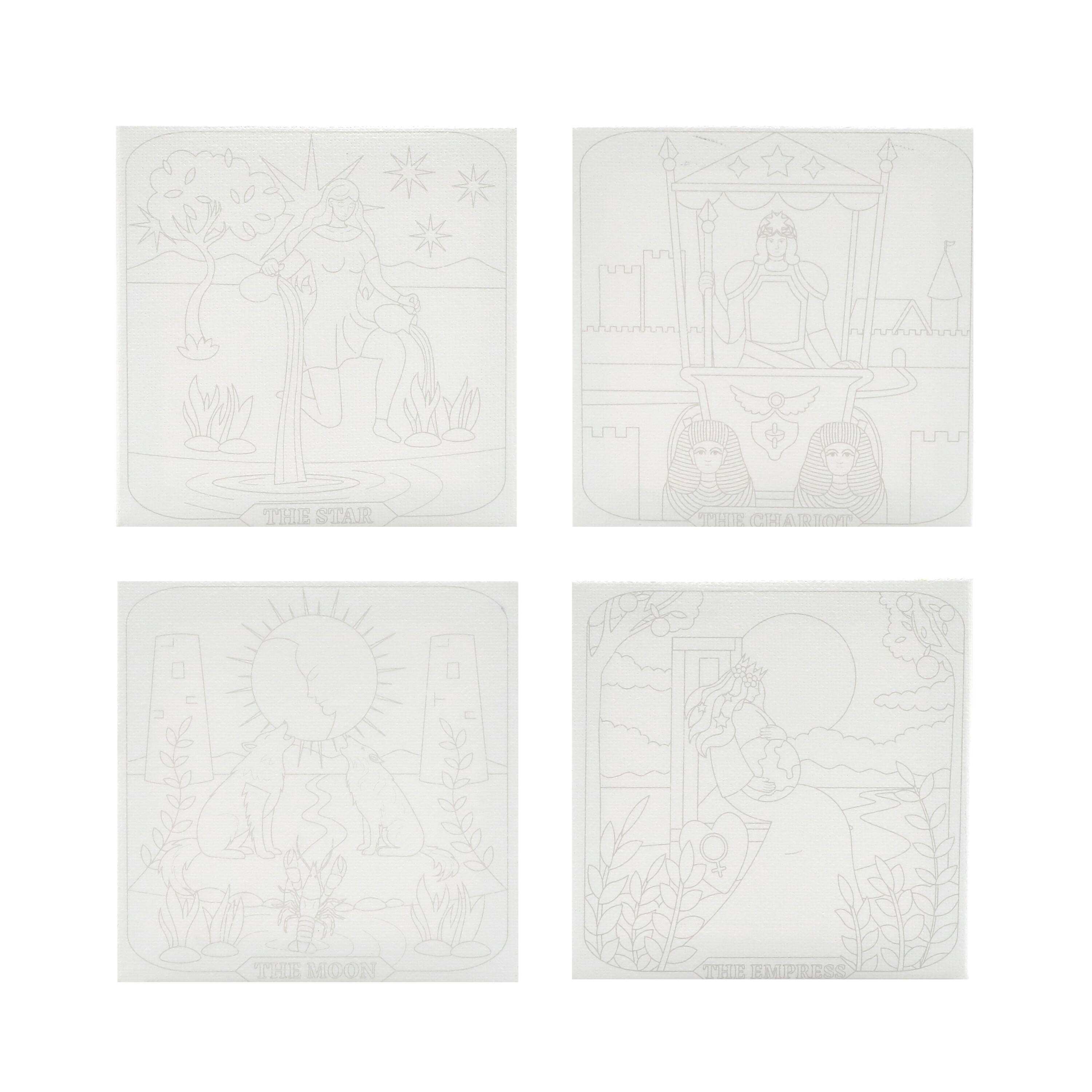 4" x 4" Tarot Canvas Painting Kit by Craft Smart®