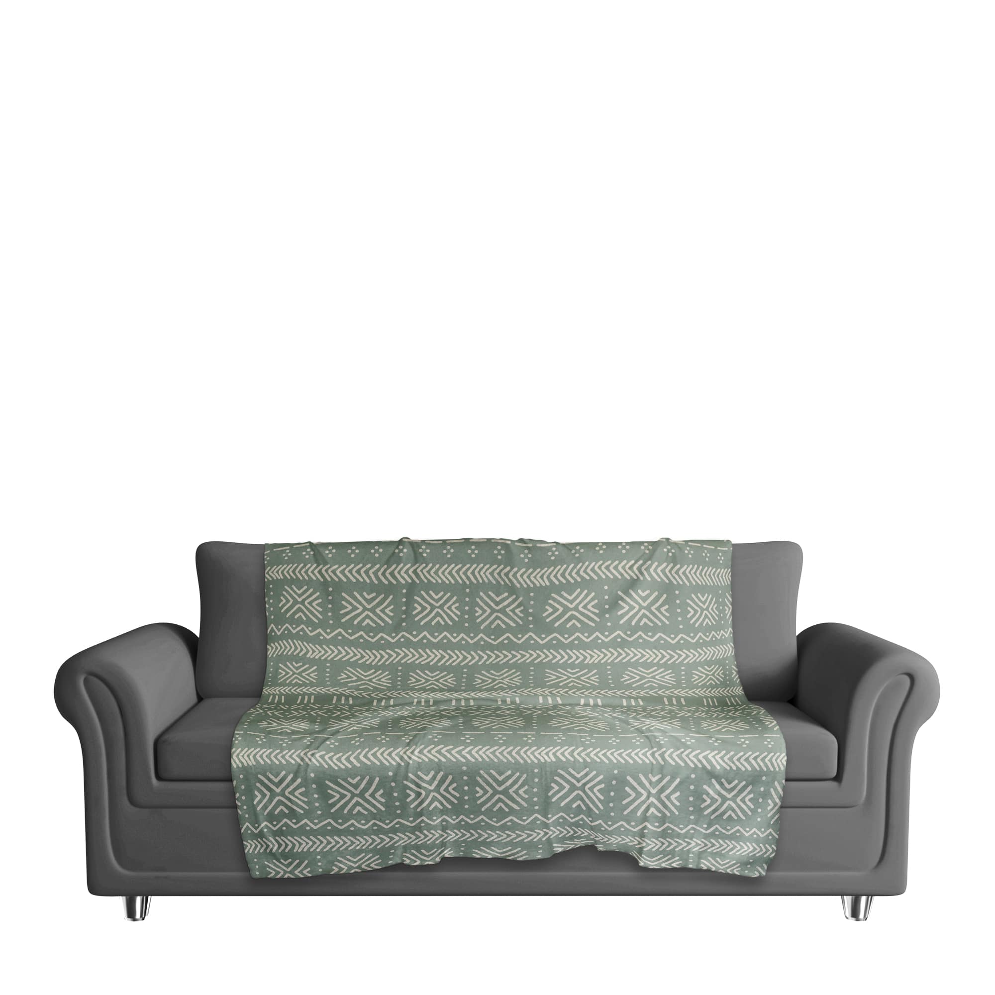 Sage Mudcloth 50" x 60" Sherpa Fleece Blanket