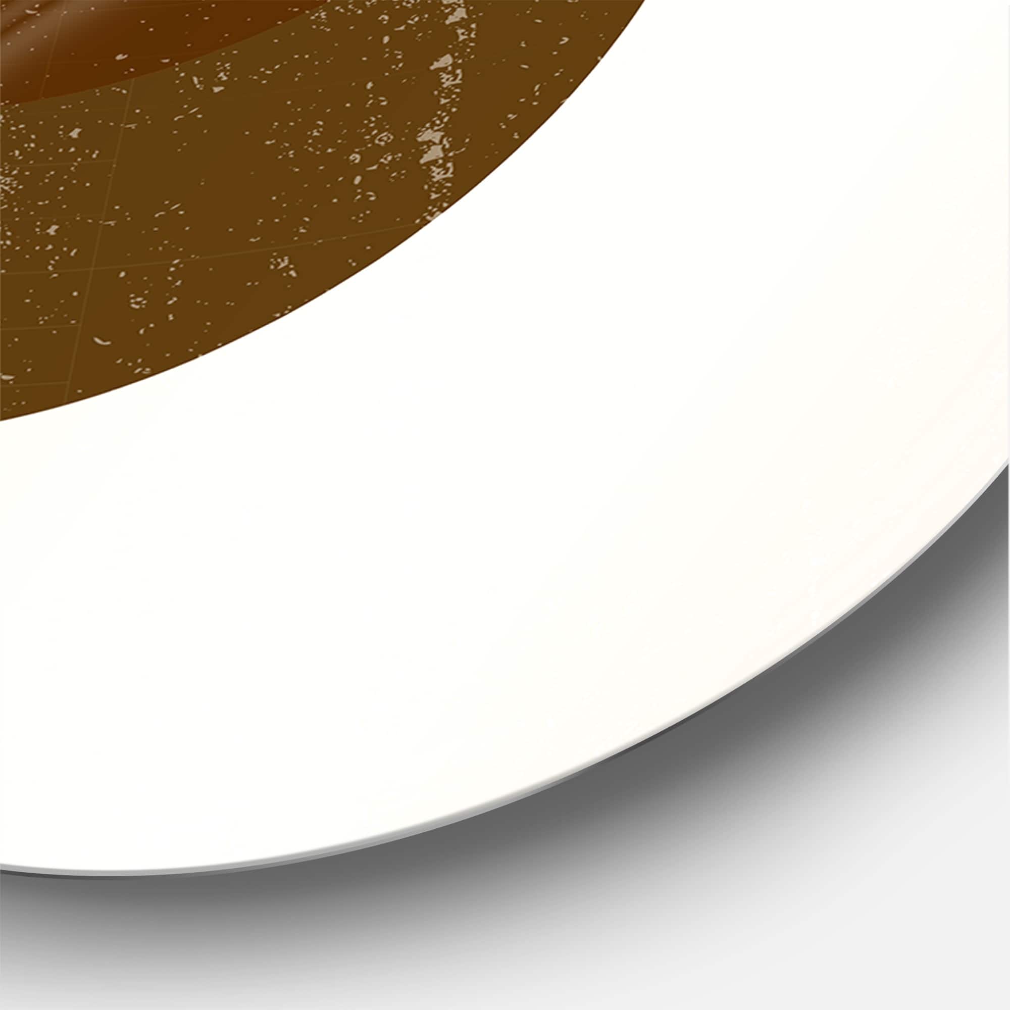 Designart - Abstract Geometric Moon In Earth Tones - Modern Metal Circle Wall Art