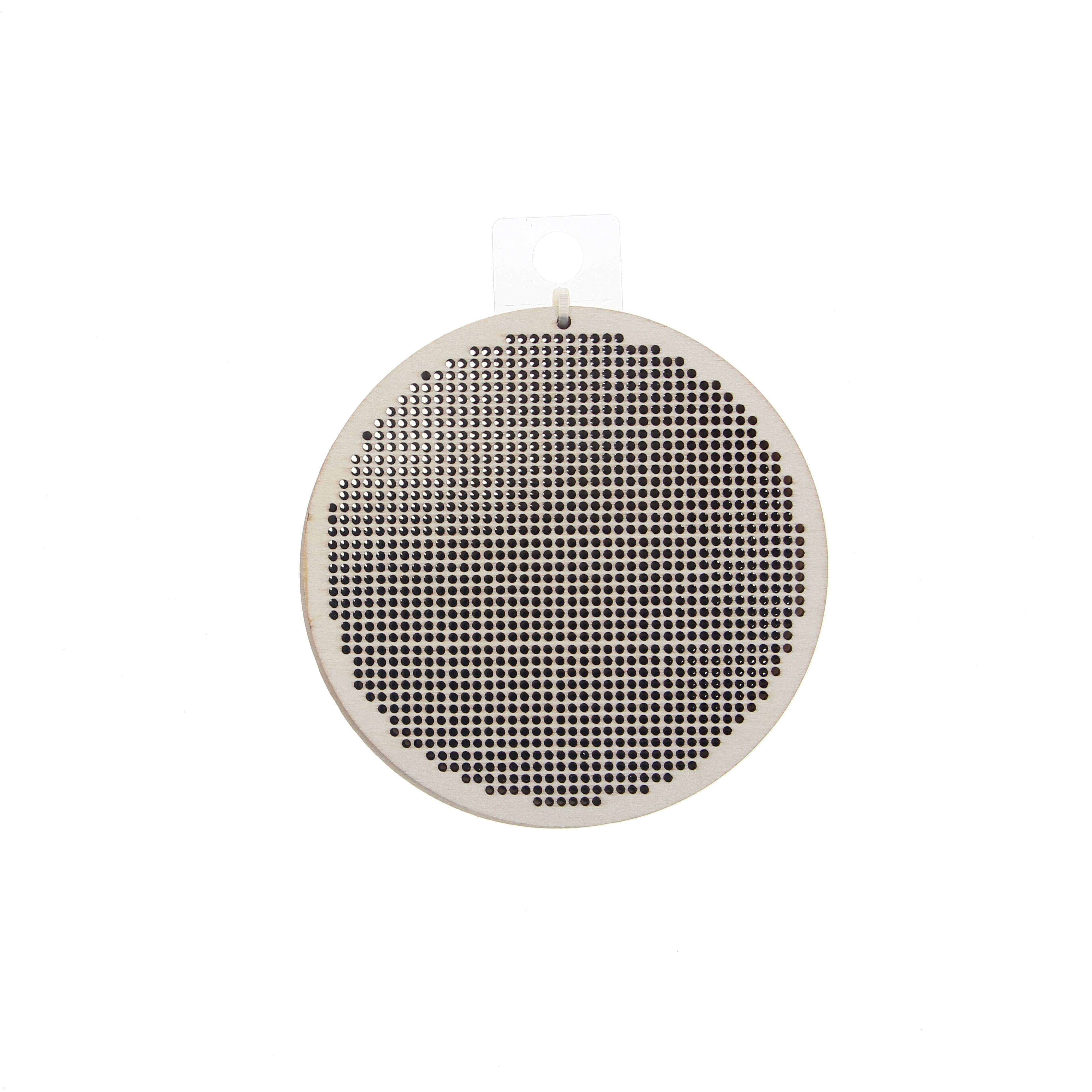 4" Round Cross Stitch Wood Canvas, 4ct. by Loops & Threads®