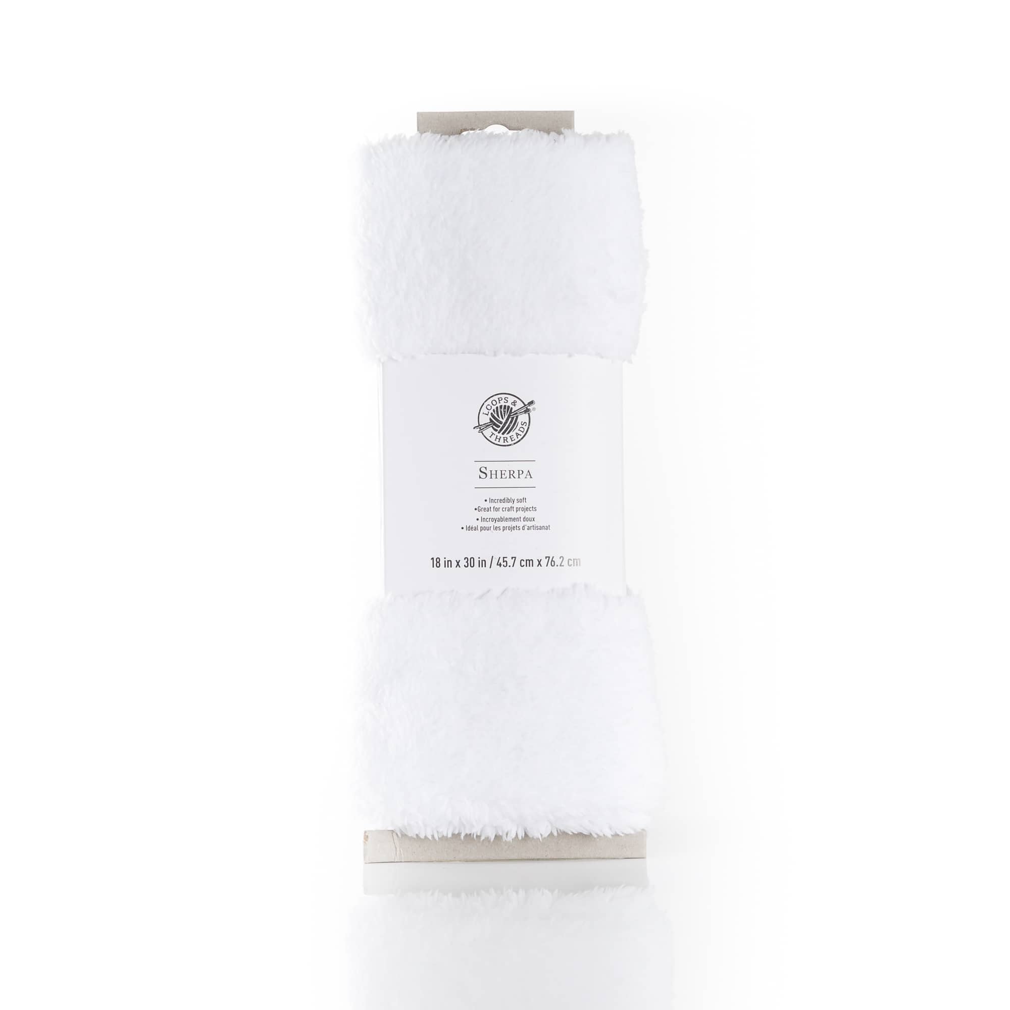 12 Pack: White Sherpa Fabric Bundle by Loops & Threads®