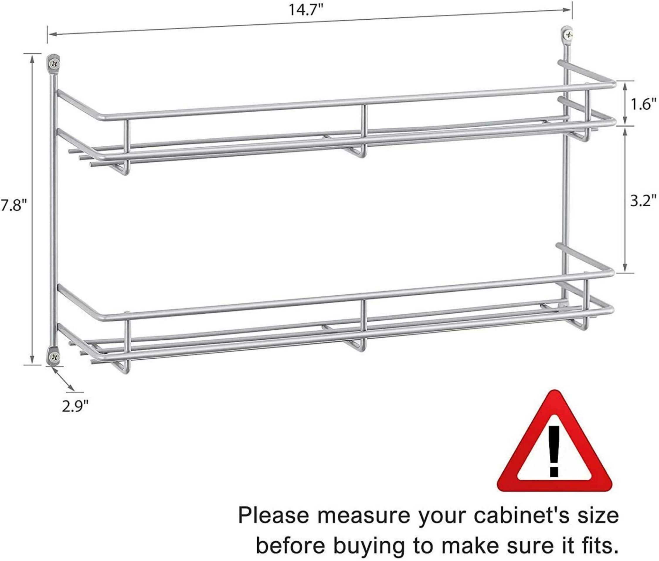 NEX™ 2-Tier Wall-Mounted Seasonings Jar Storage Rack, 2ct.