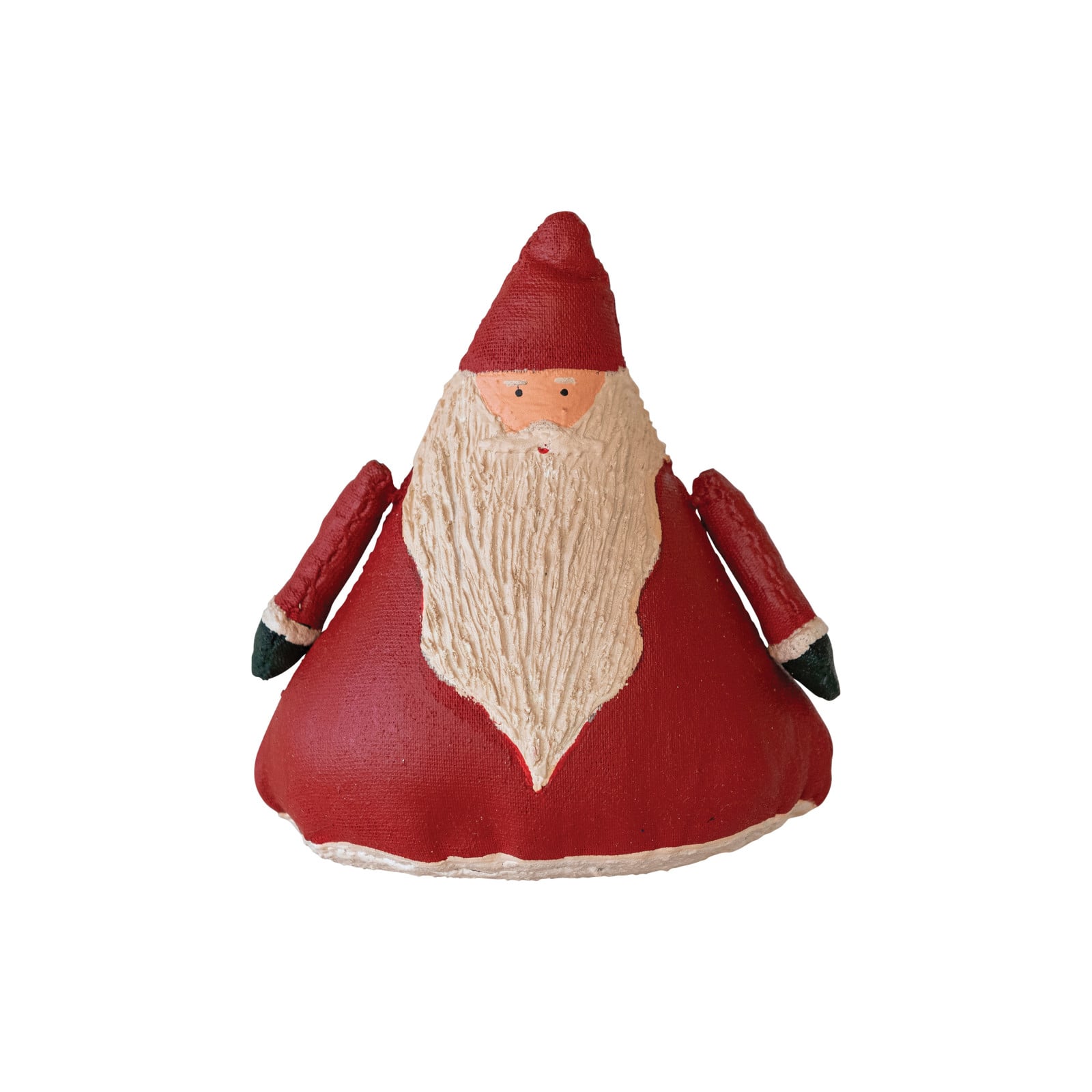 Hello Honey® 5.5" Red & Cream Hand-Painted Canvas Santa
