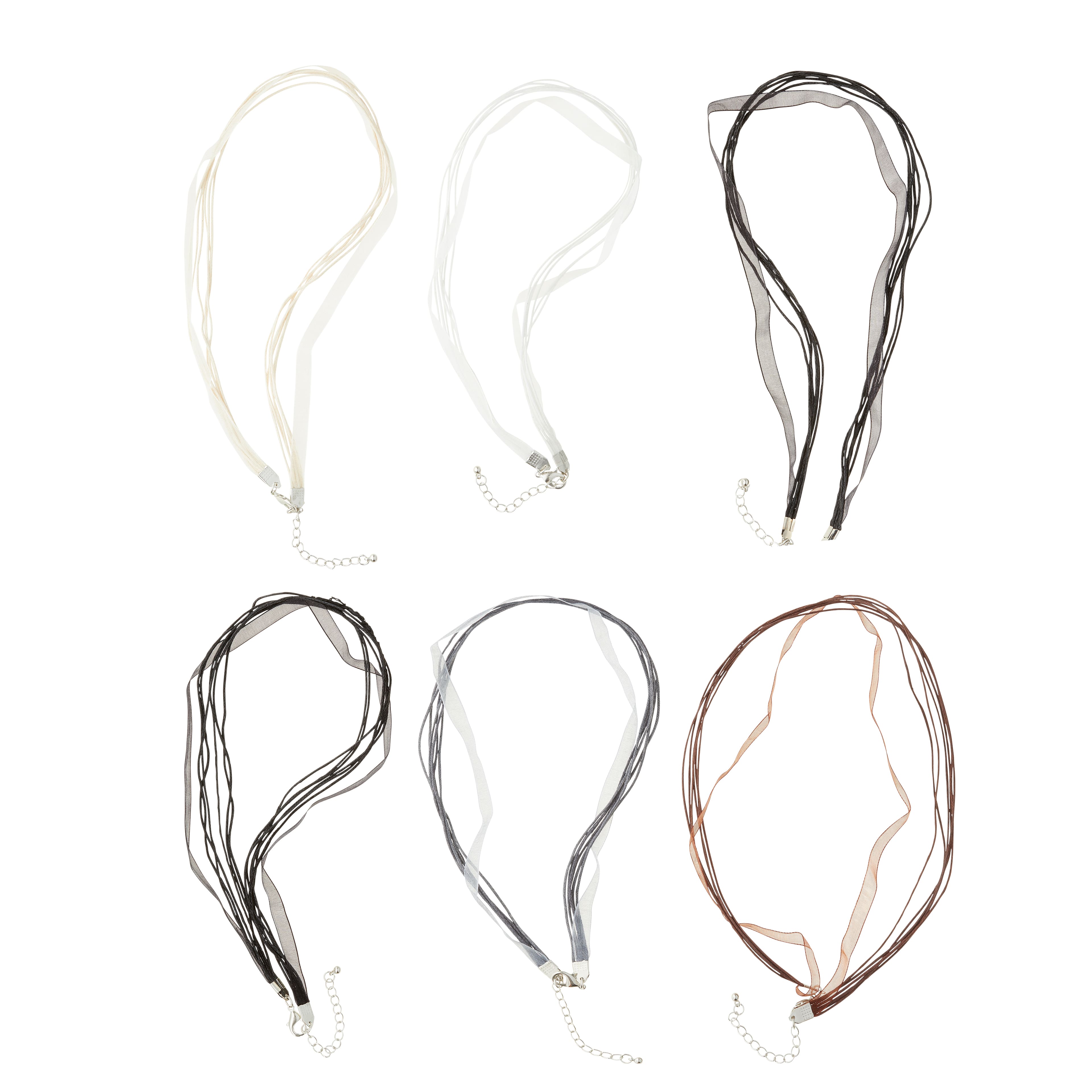 12 Packs: 6 ct. (72 total) 18" Ribbon Cord Necklaces by Bead Landing™
