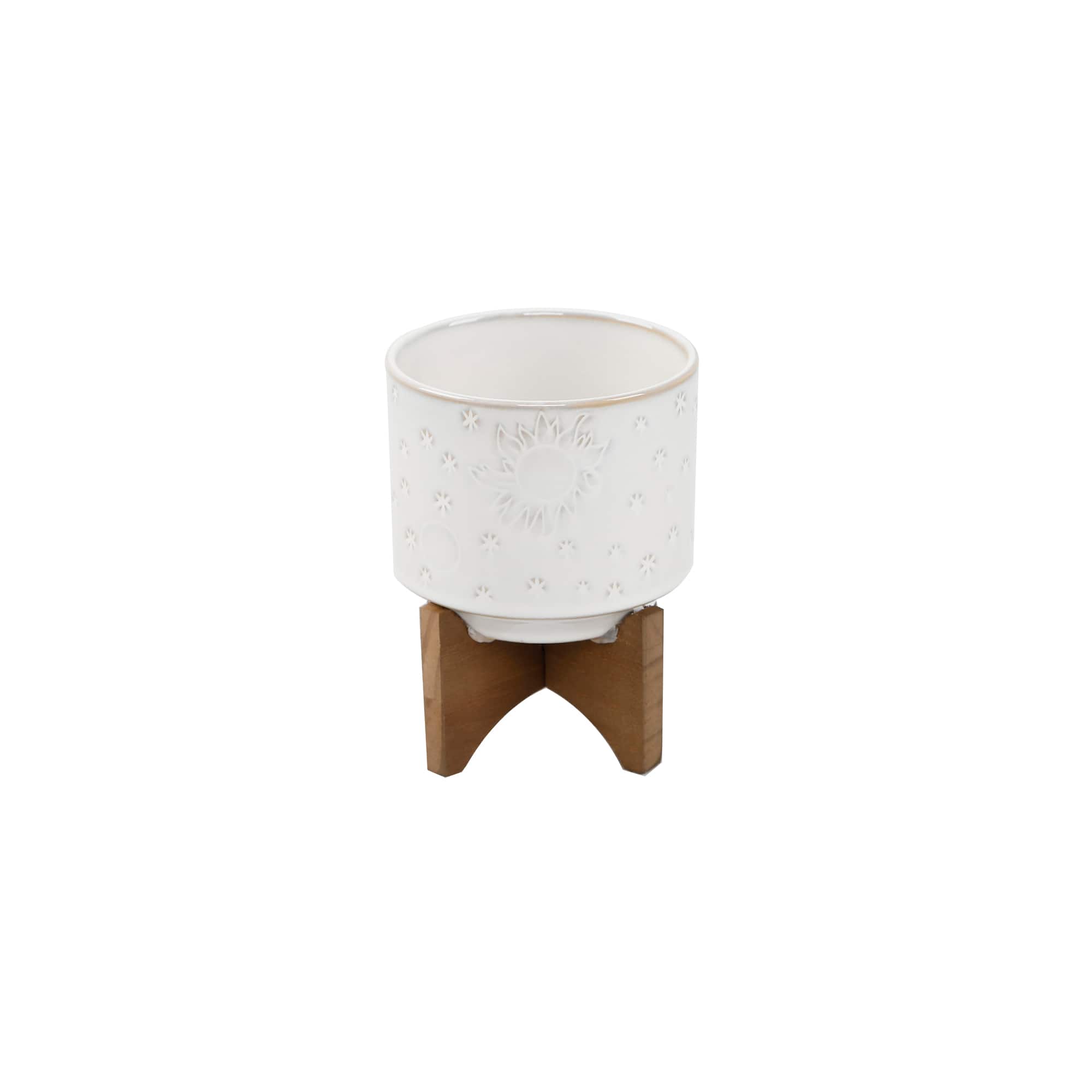 Flora Bunda® 4.25" Sunmoon Ceramic Pot On Stand