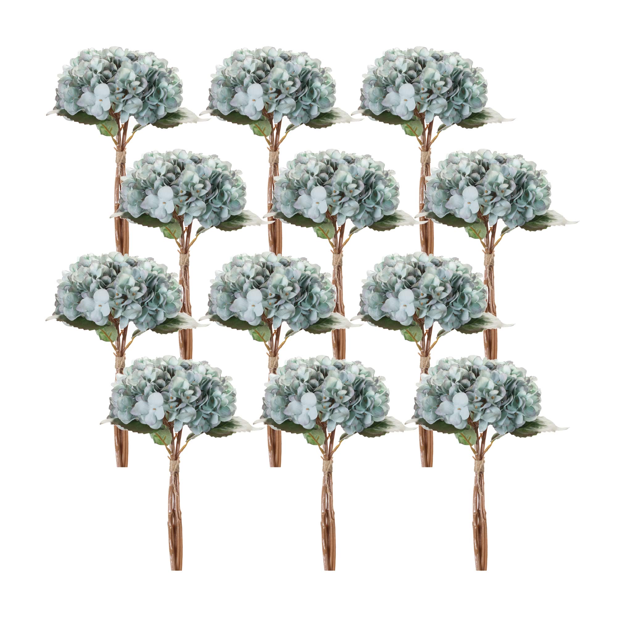 14.5" Soft Blue Hydrangea Floral Bundles, 12ct.