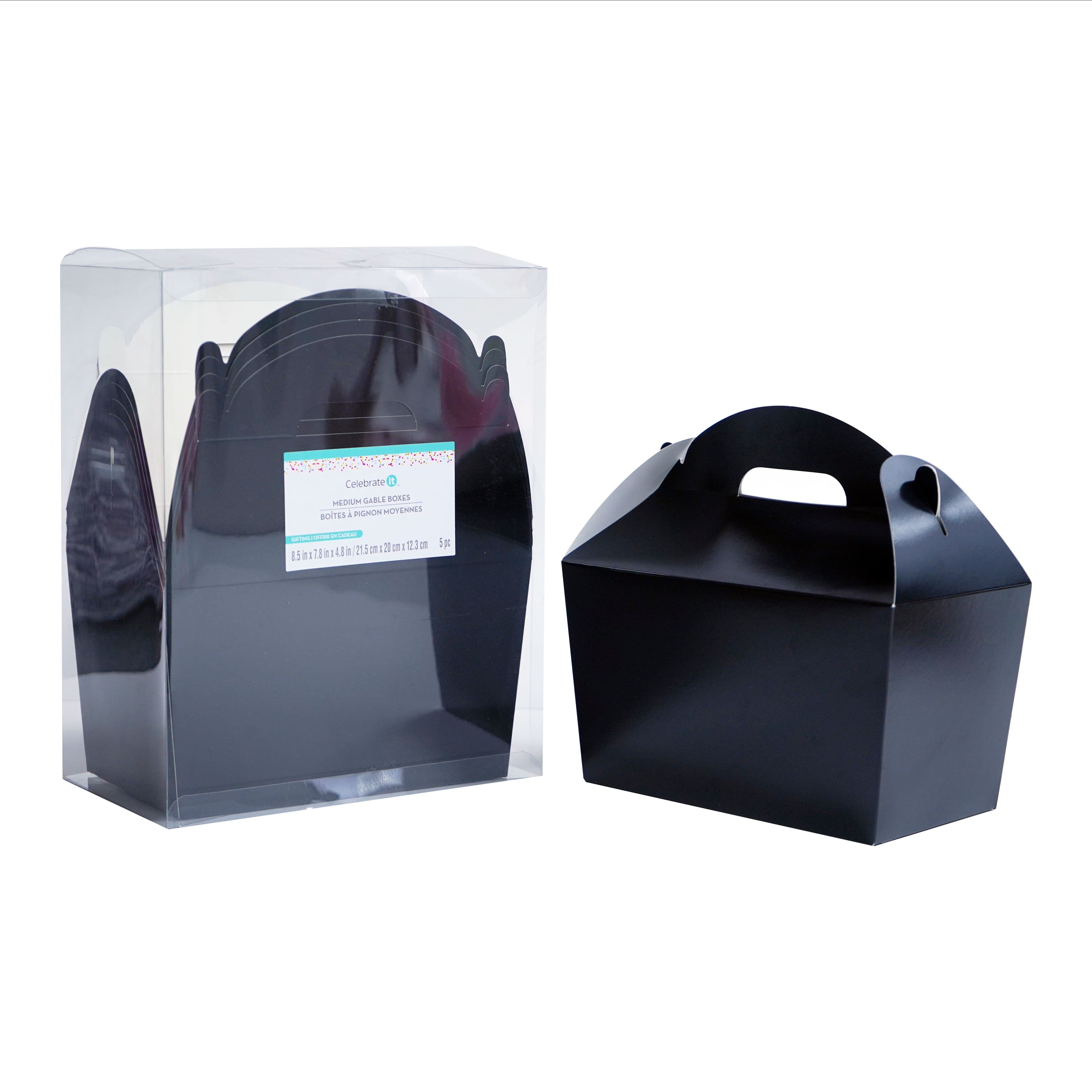 Medium Gable Boxes, 5ct. by Celebrate It™, Color: Black | Michaels