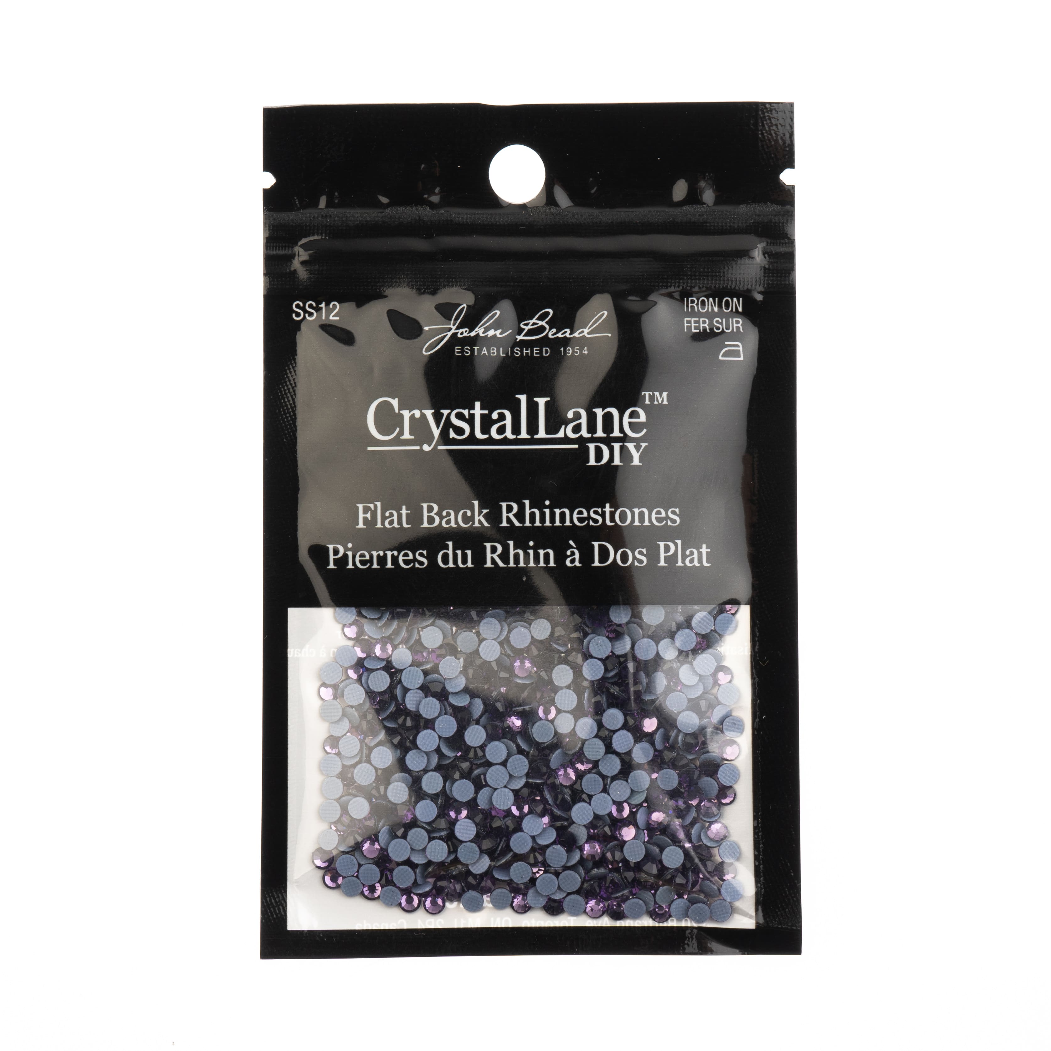 Crystal Lane DIY SS6 Round Glass Flatback Hotfix Rhinestones, 1,440ct.