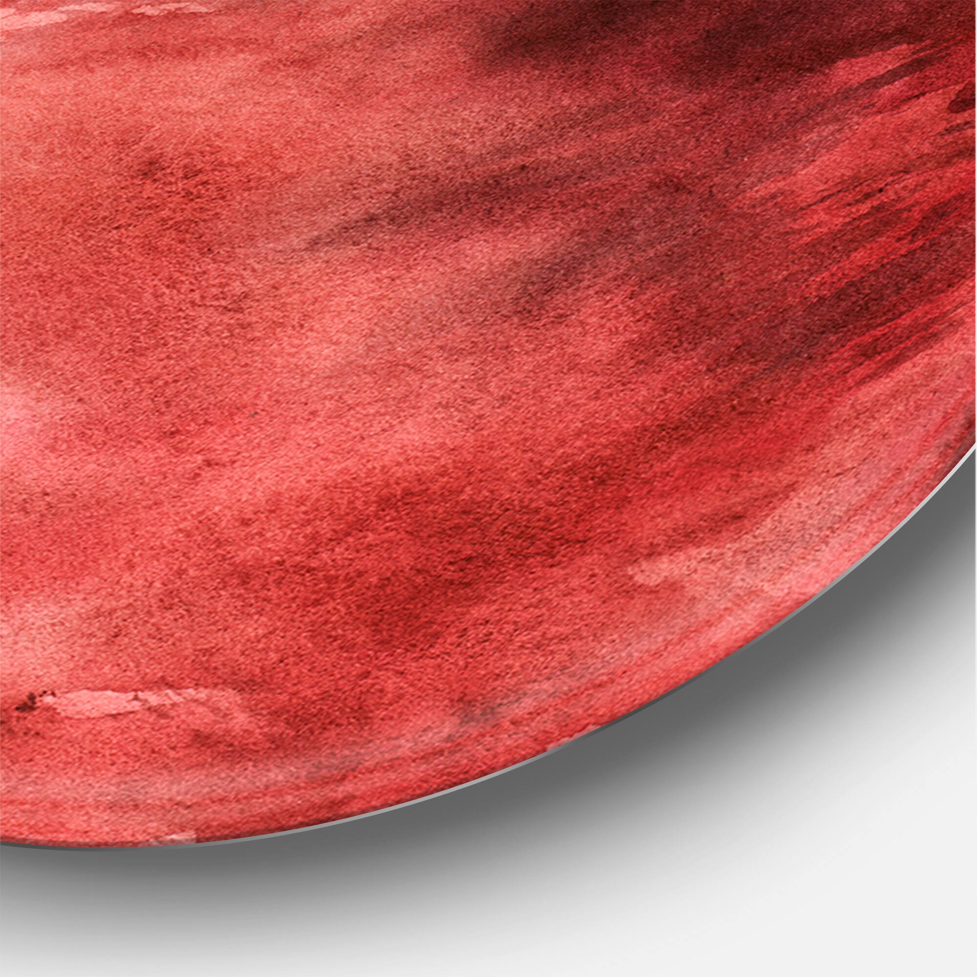 Designart - House In Red Autumn Woods - Cabin & Lodge Metal Circle Wall Art