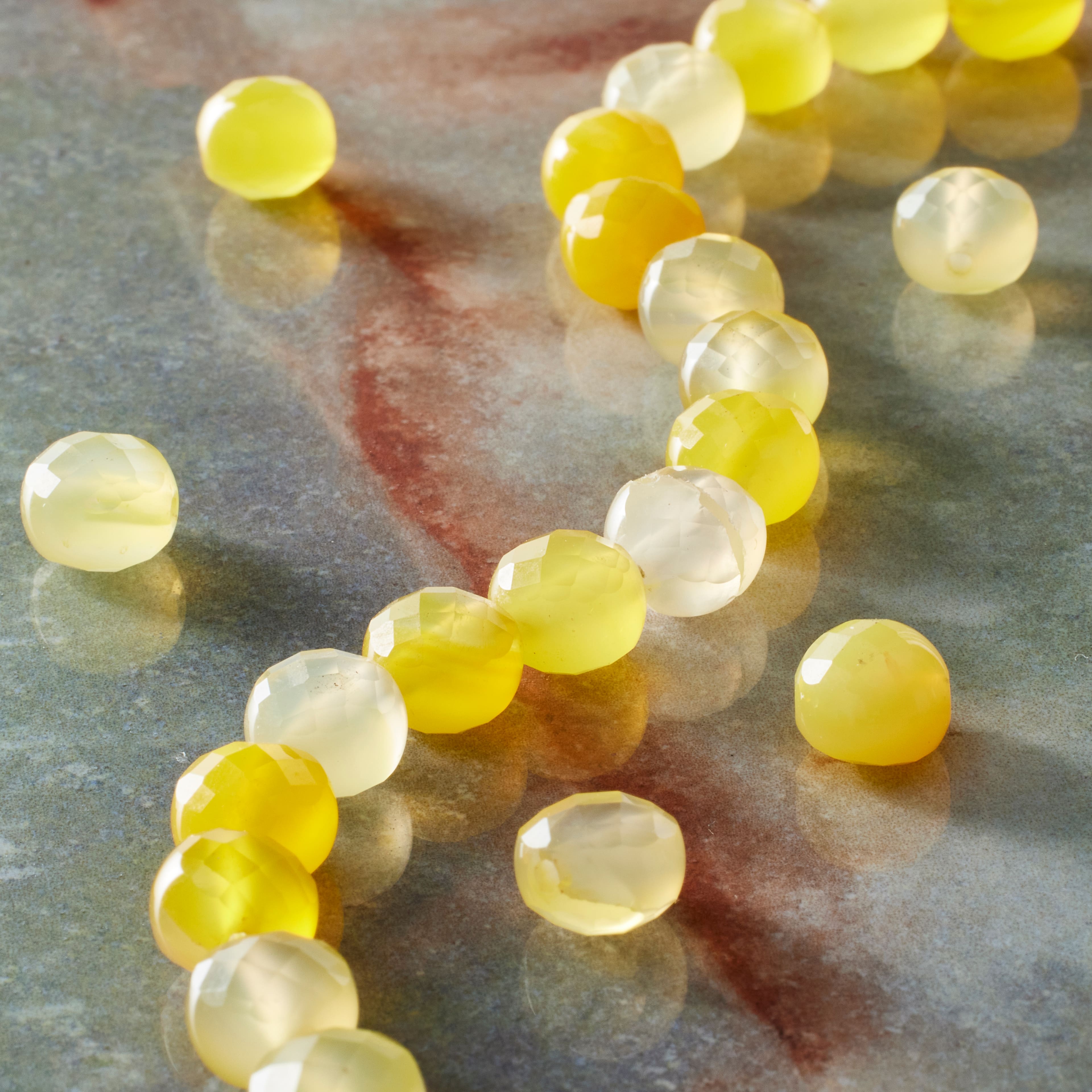 Yellow Faceted Agate Coin Beads by Bead Landing™