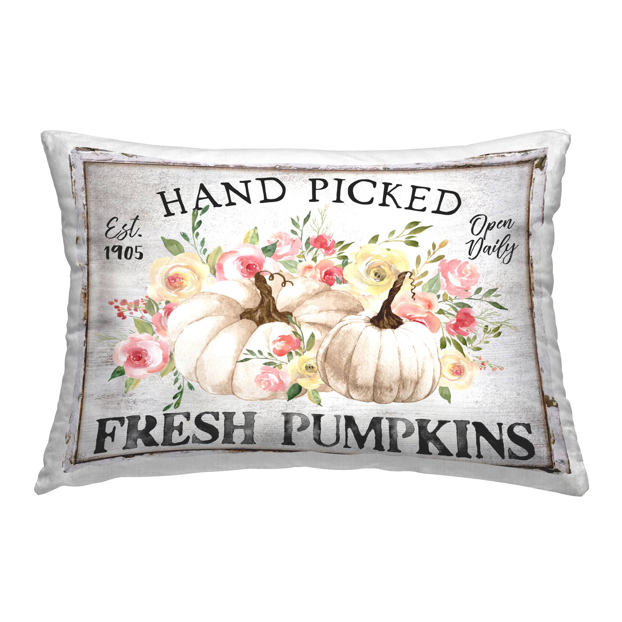 Stupell Industries Hand Picked Pumpkins Decorative Printed Throw Pillow