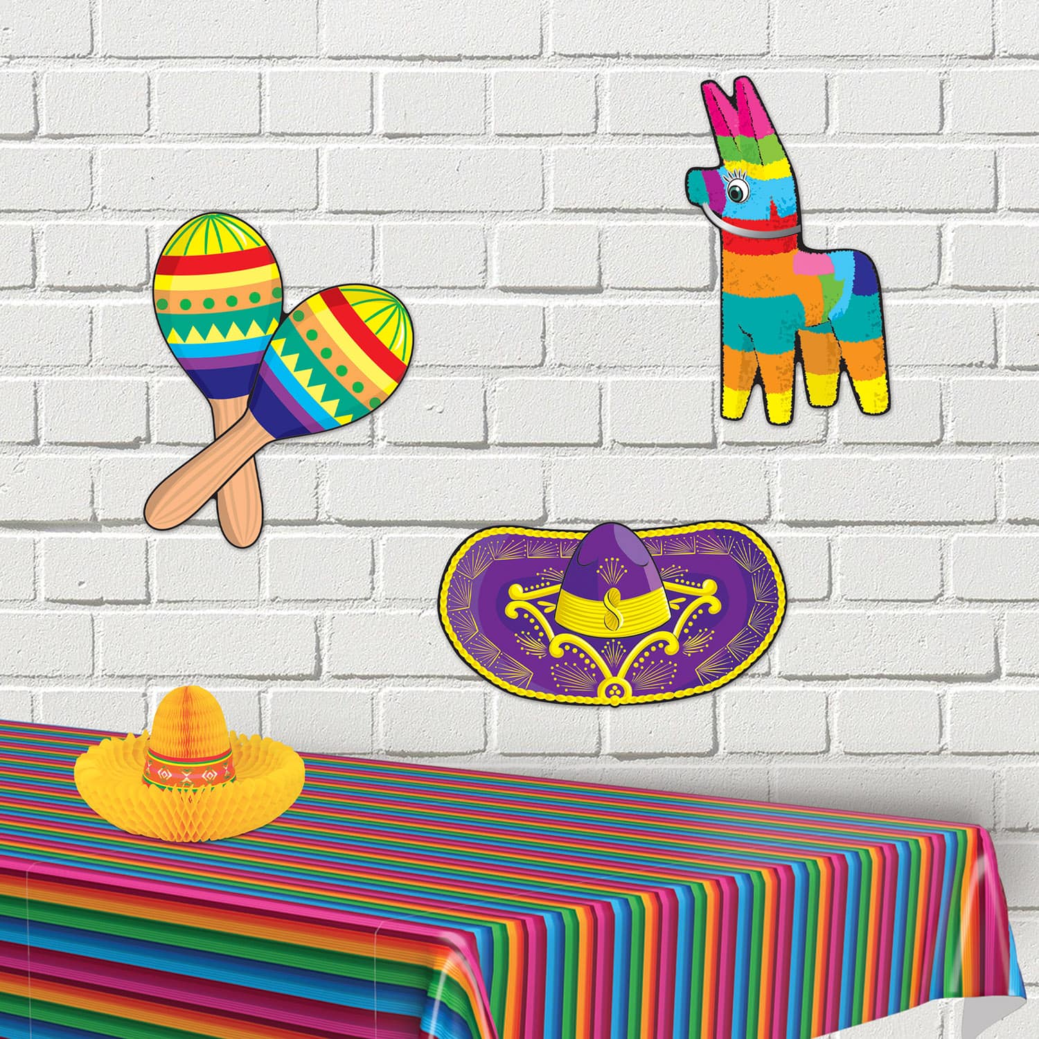 Beistle Fiesta Maraca, Sombrero & Pinata Cutout Packs, 2ct.