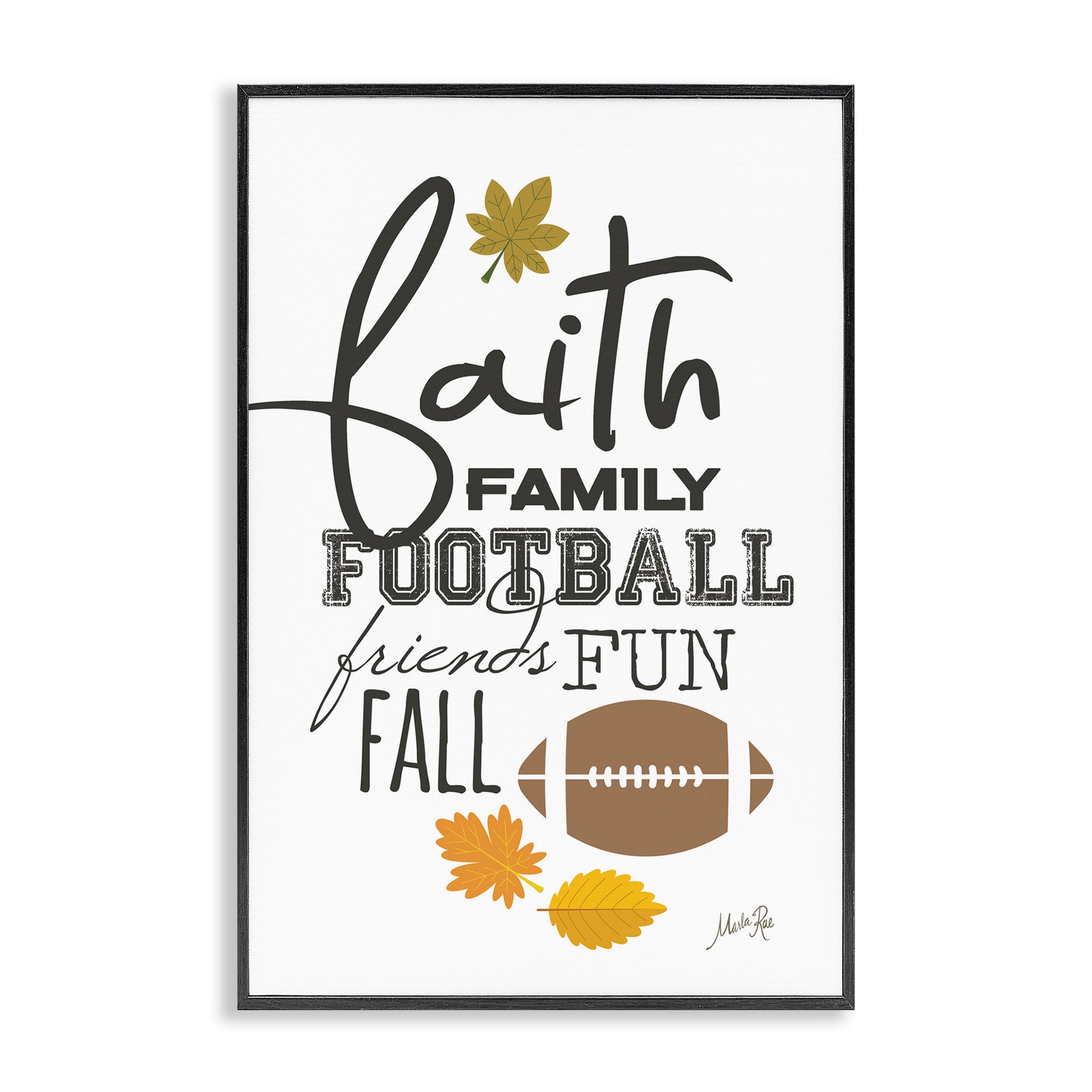 Stupell Industries Faith Family Football Framed Giclee Art