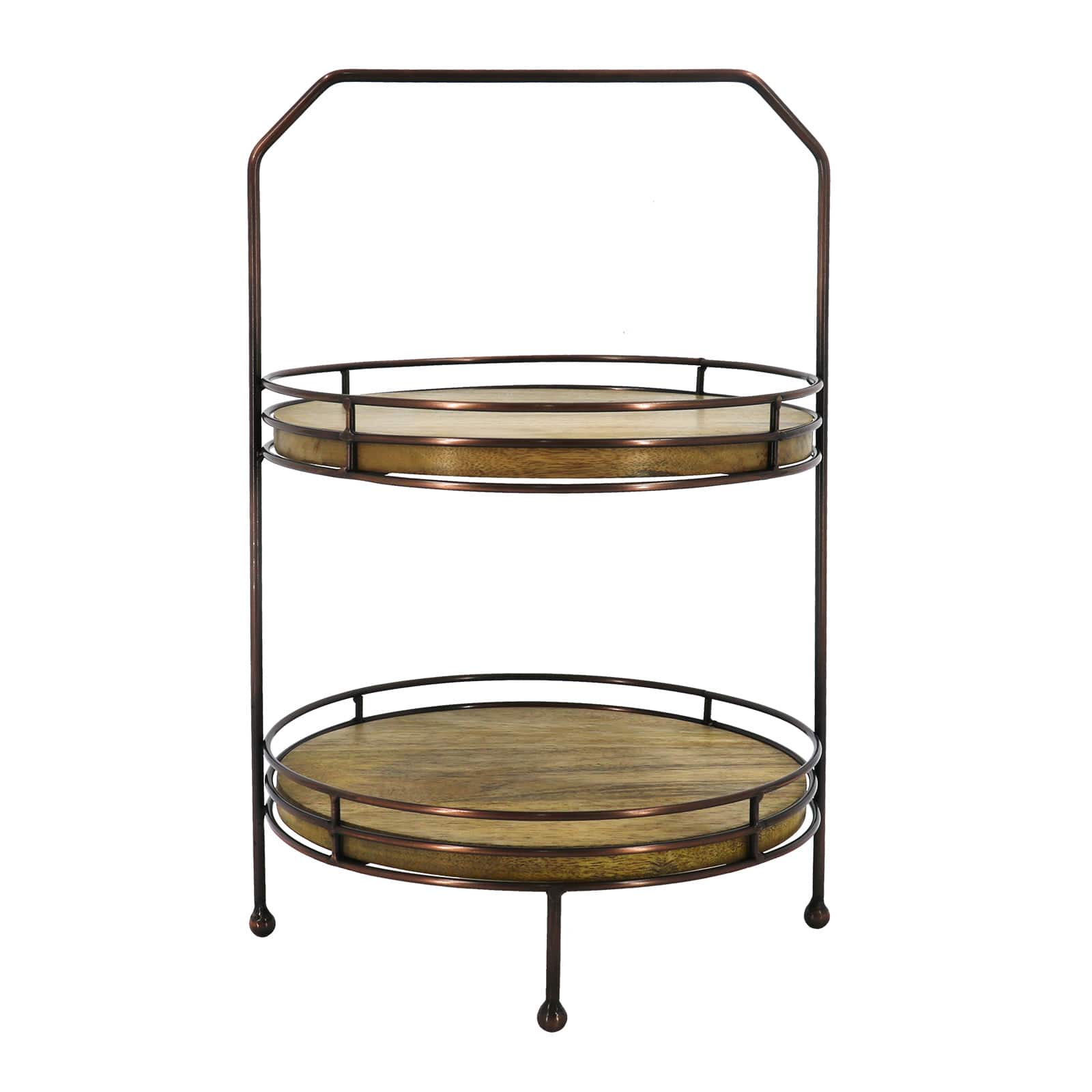 16.5" 2-Tier Wood & Metal Tray by Ashland®