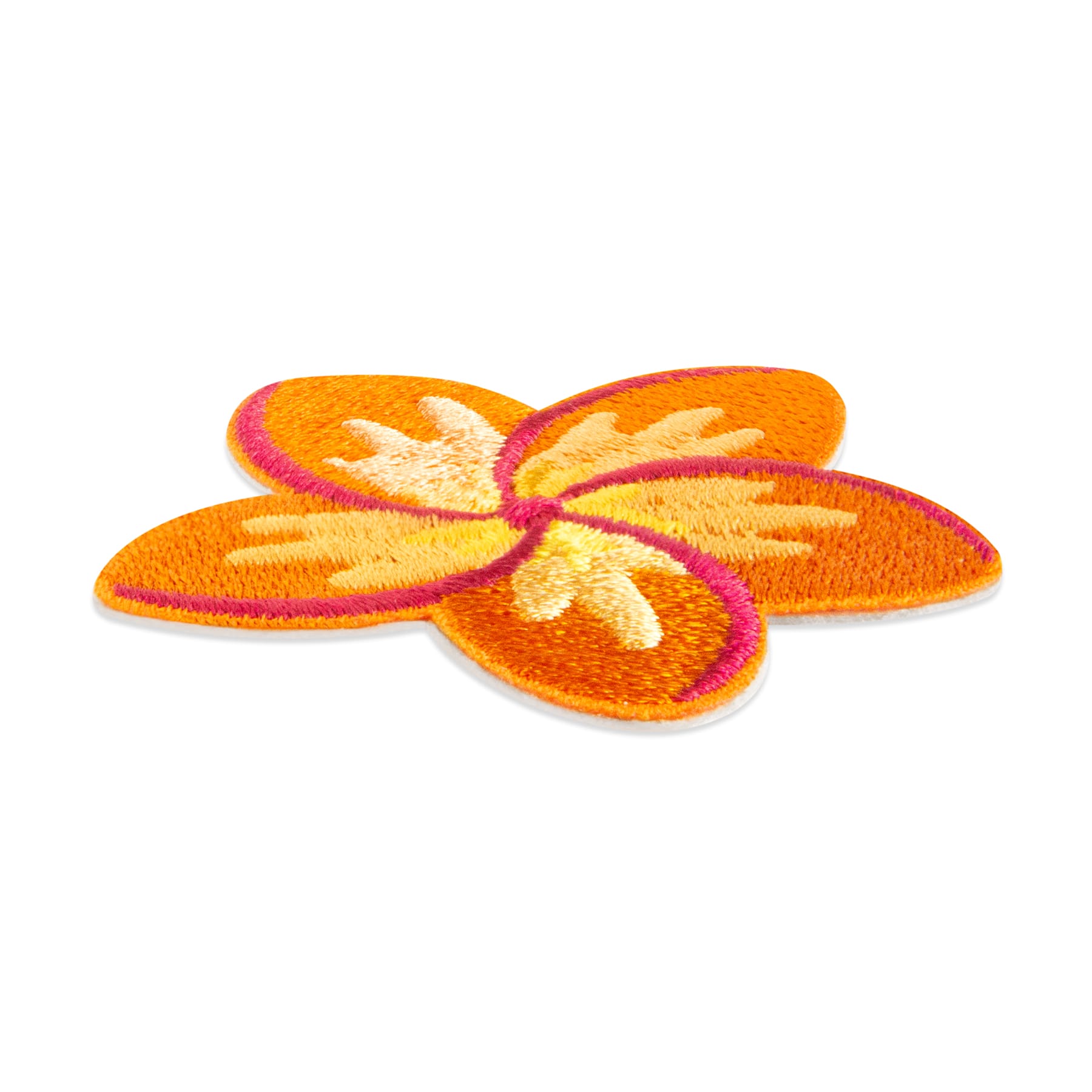 Orange Hibiscus Embroidered Iron-On & Adhesive Patch by Make Market®