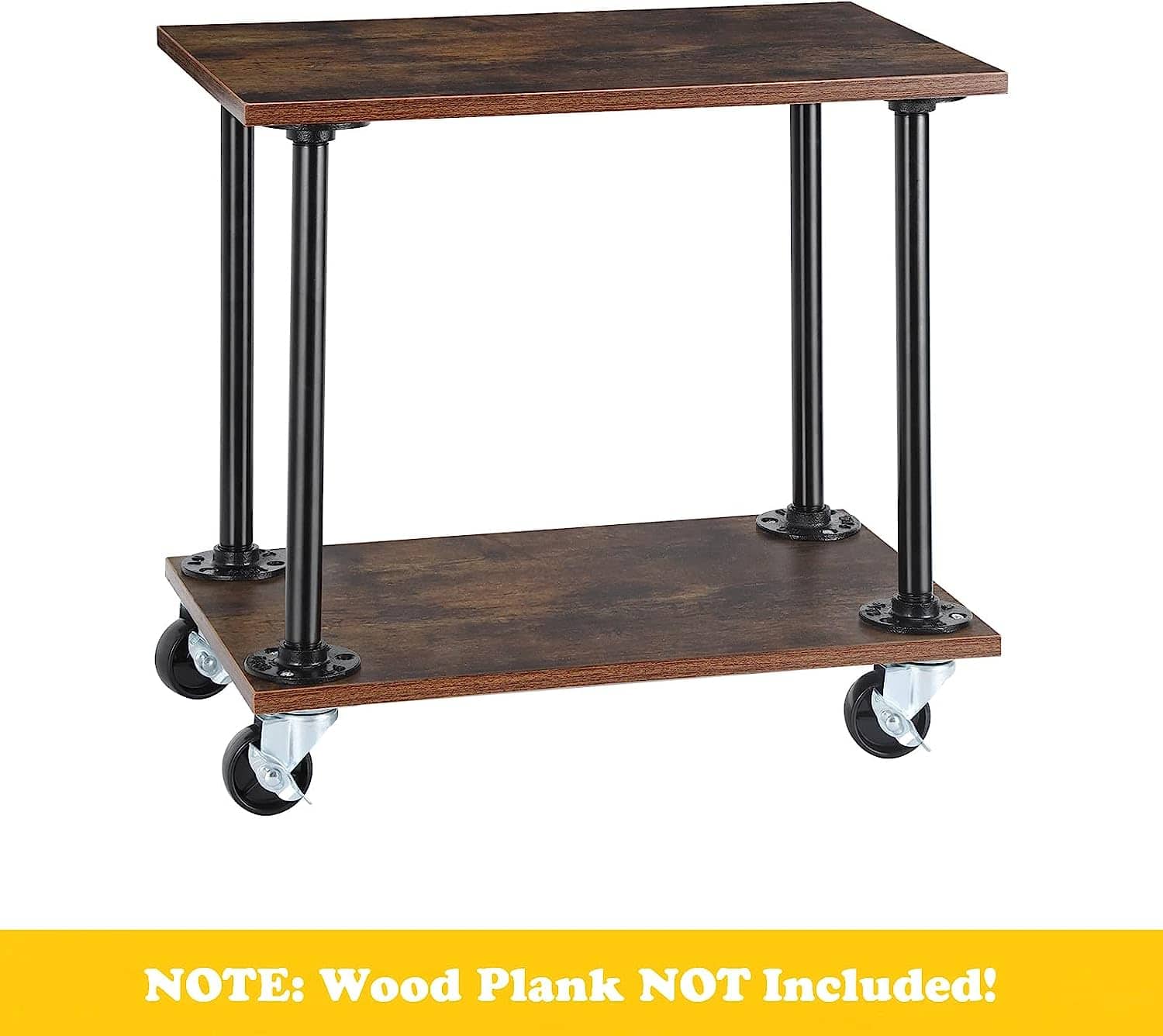 NEX™ Black Industrial Pipe Metal Table Legs with Casters, 4ct.