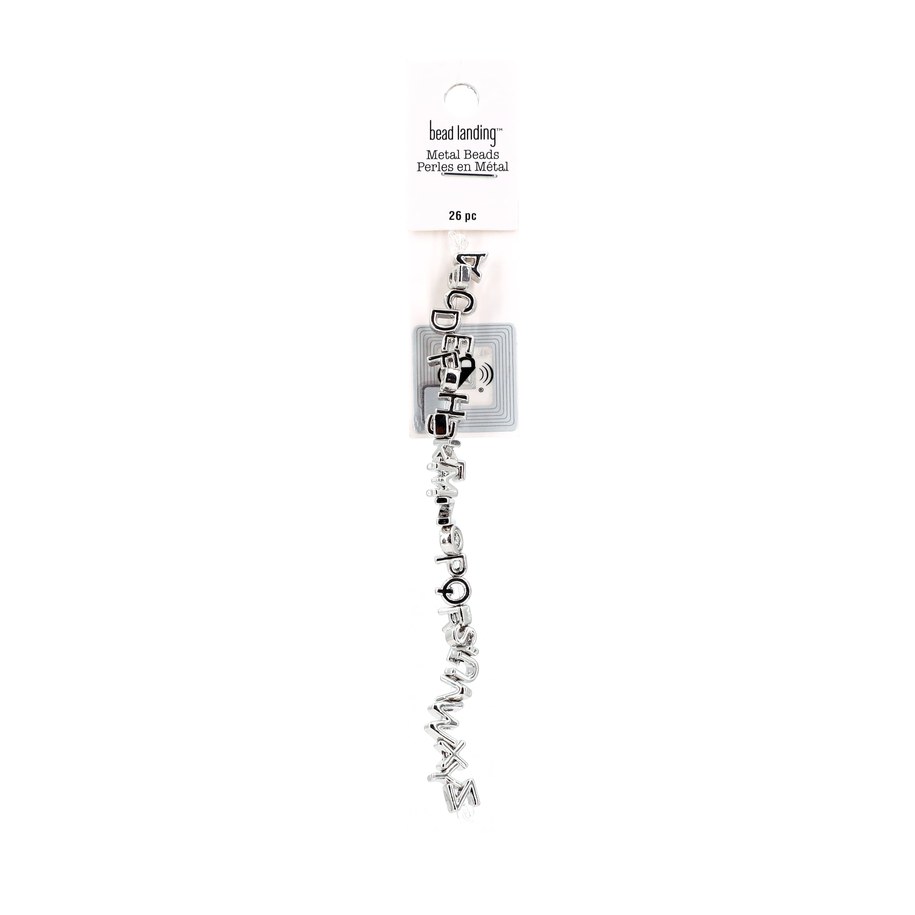 7.5mm Rhodium Alphabet Metal Beads by Bead Landing™