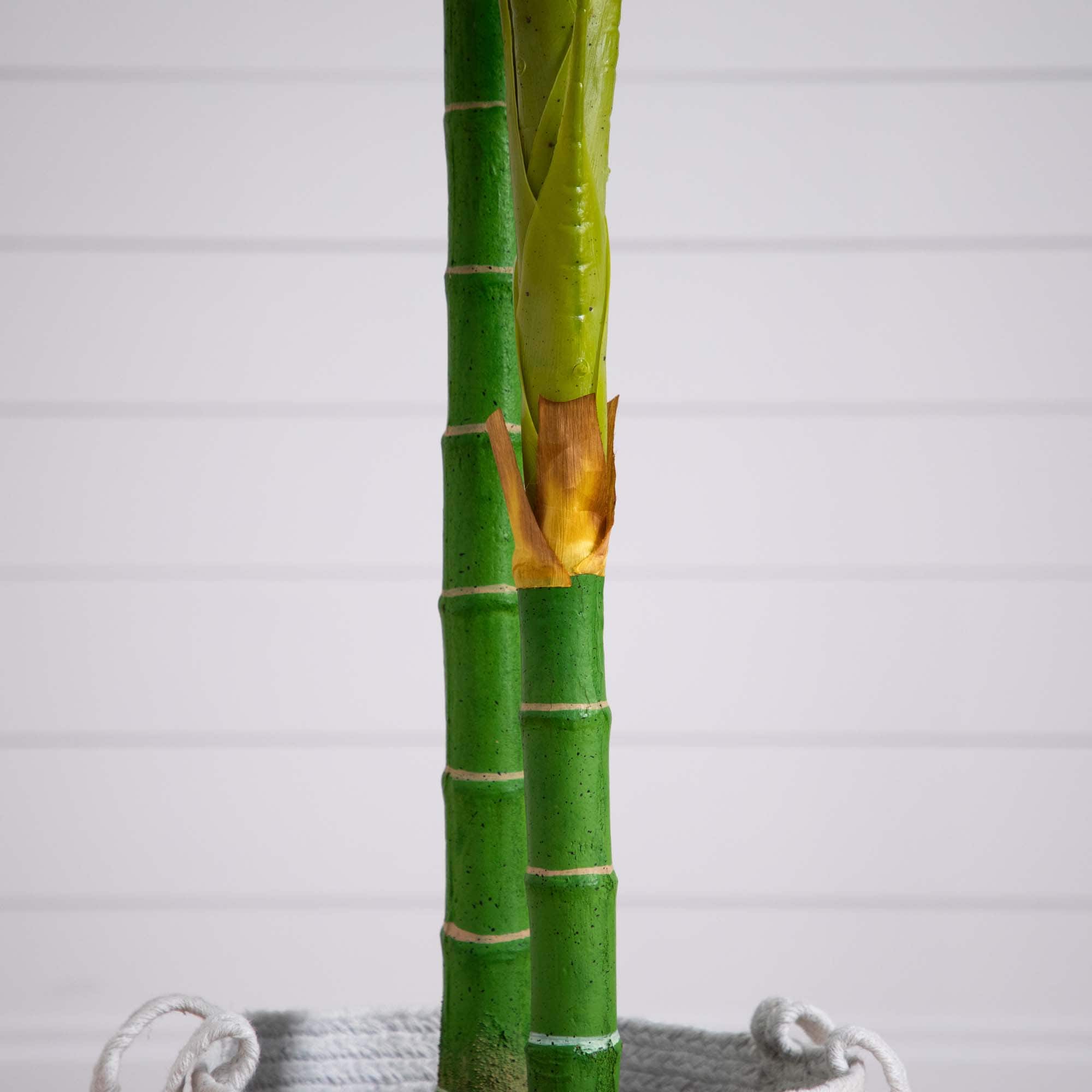 8ft. Golden Cane Palm Tree in Handmade Natural Cotton Planter