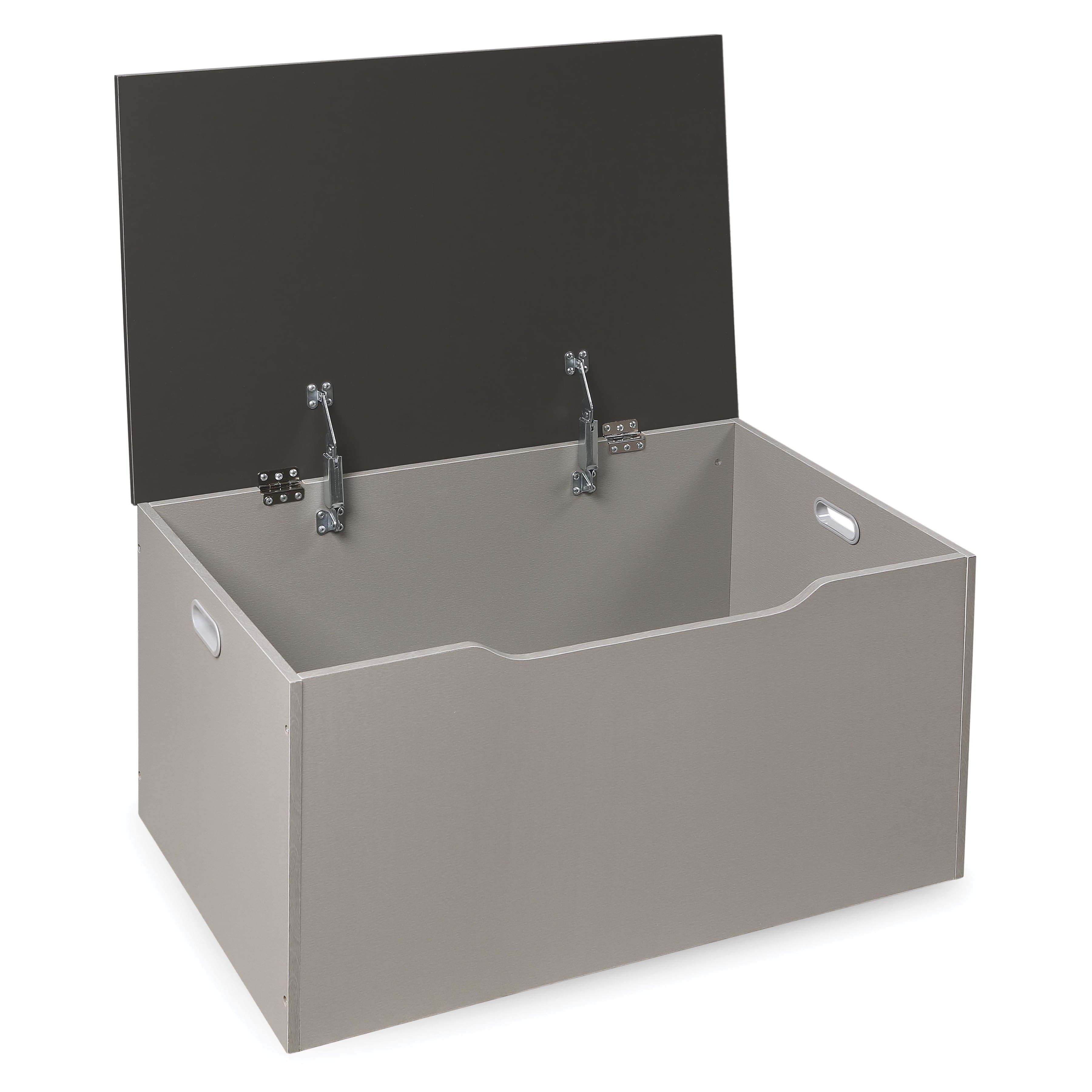 Badger Basket Woodgrain Gray Flat Bench Top Toy & Storage Box