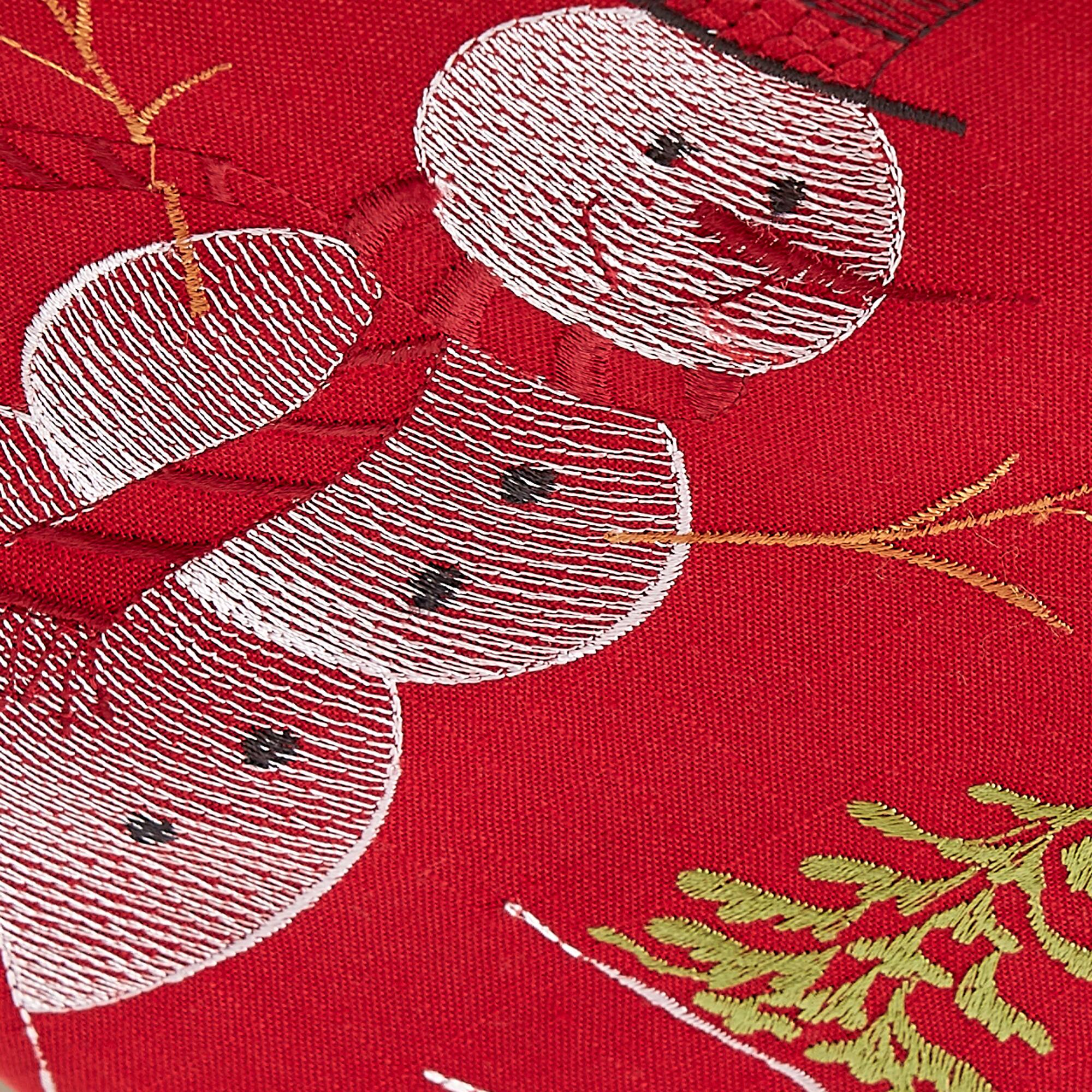 DII® 70" Red Embroidered Snowman Table Runner