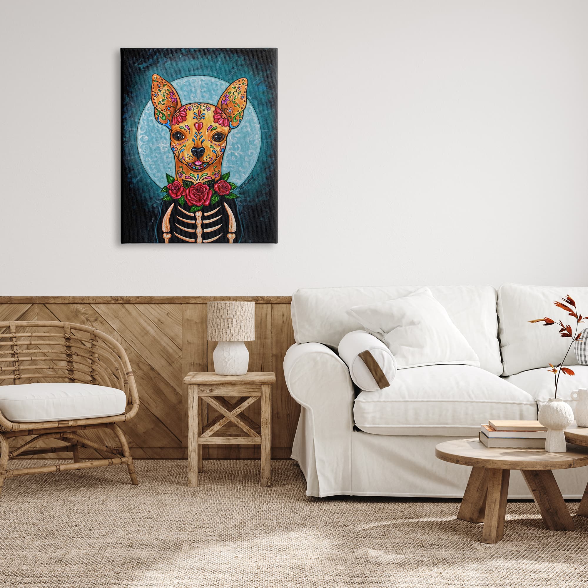 Stupell Industries Day of Dead Chihuahua Canvas Wall Art