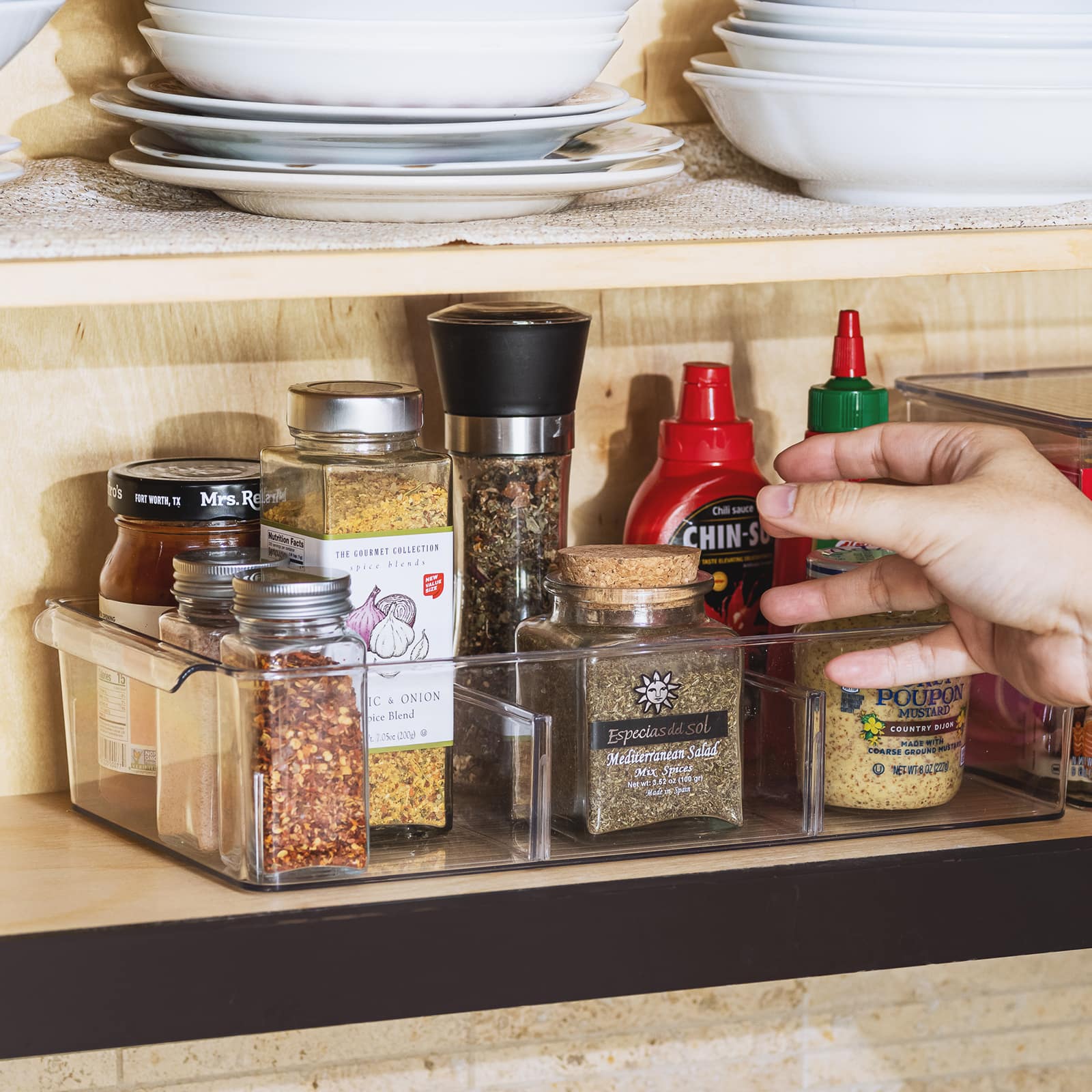 Sorbus 14.5" Clear Storage Organizer Bins with Removable Compartments, 3ct.