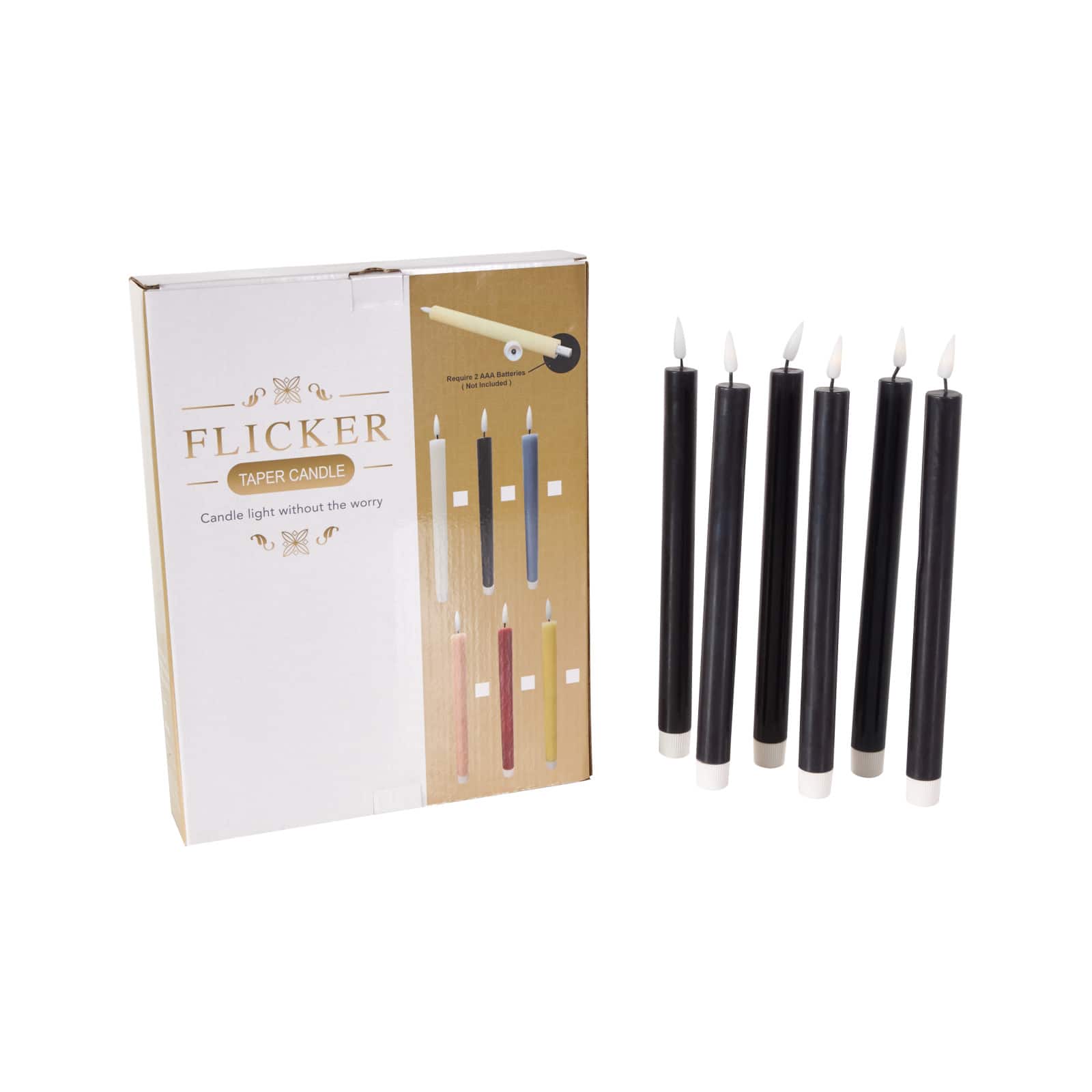 11" Flameless Wax Candles with Remote Control, 6ct.