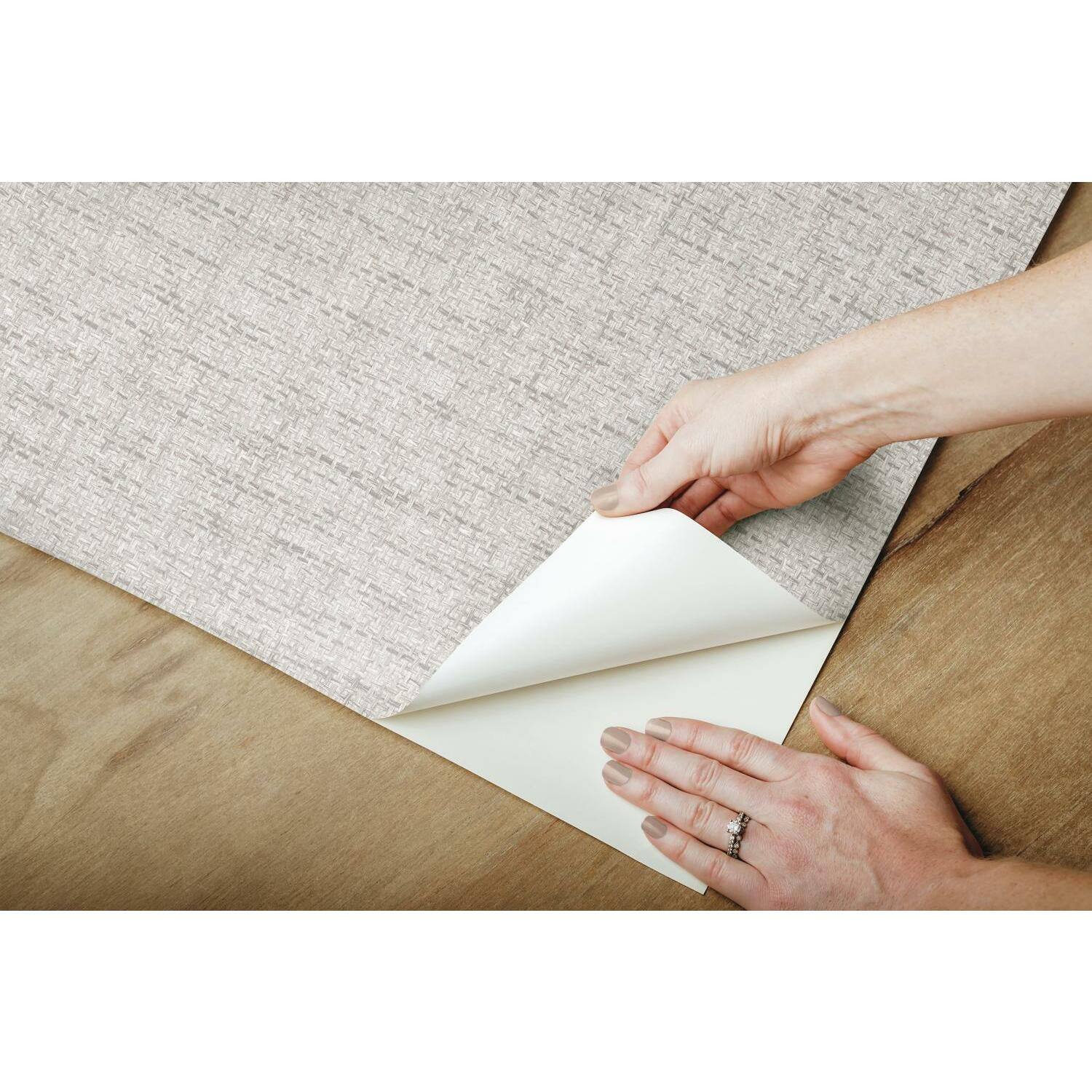 RoomMates Faux Grasscloth Weave Peel & Stick Wallpaper