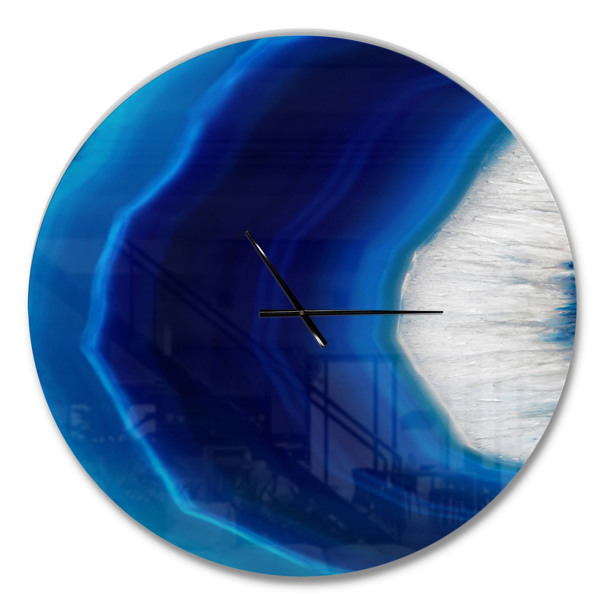 Designart 'Blue Agate Crystal Modern Wall Clock
