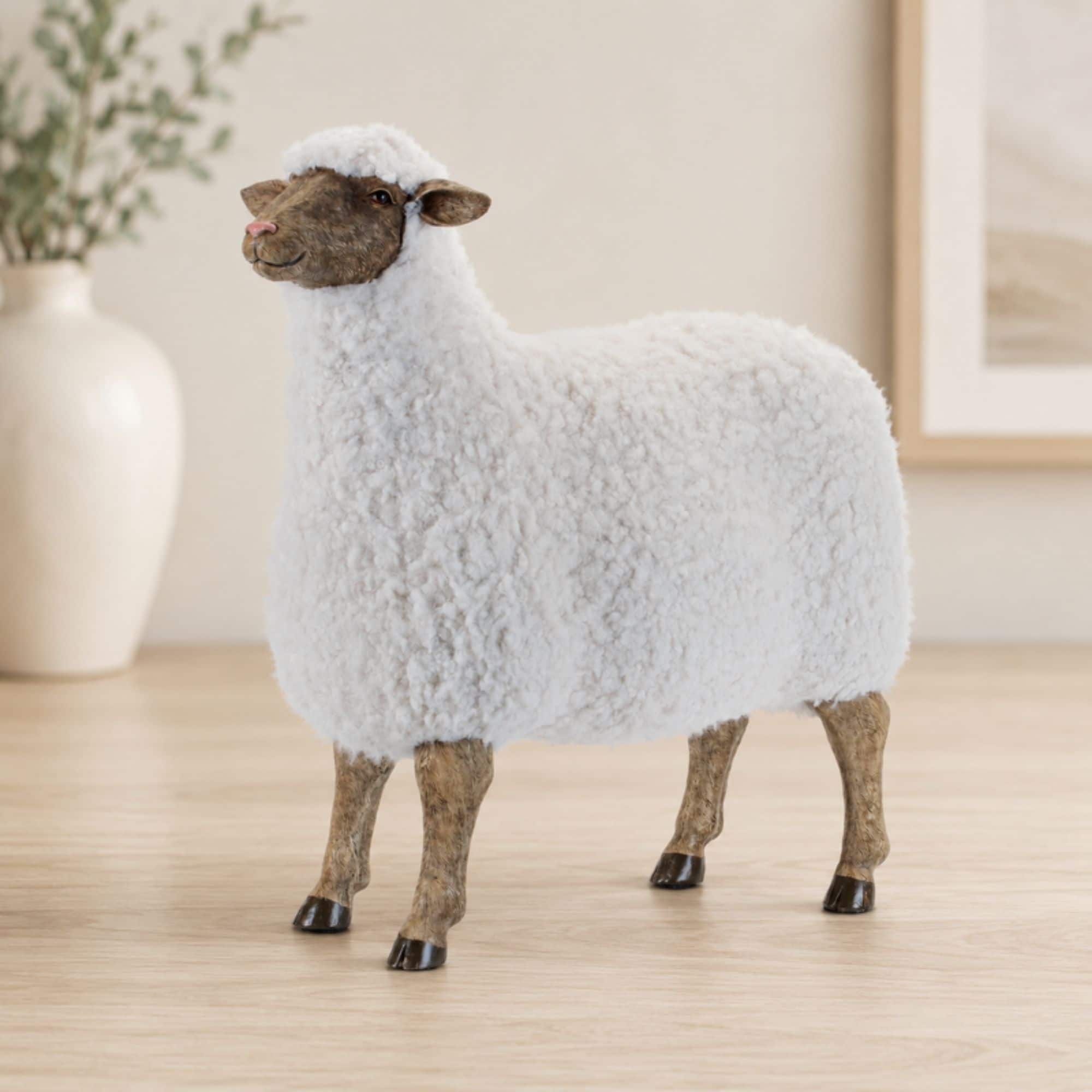 Melrose 23" Furry Sheep Statue