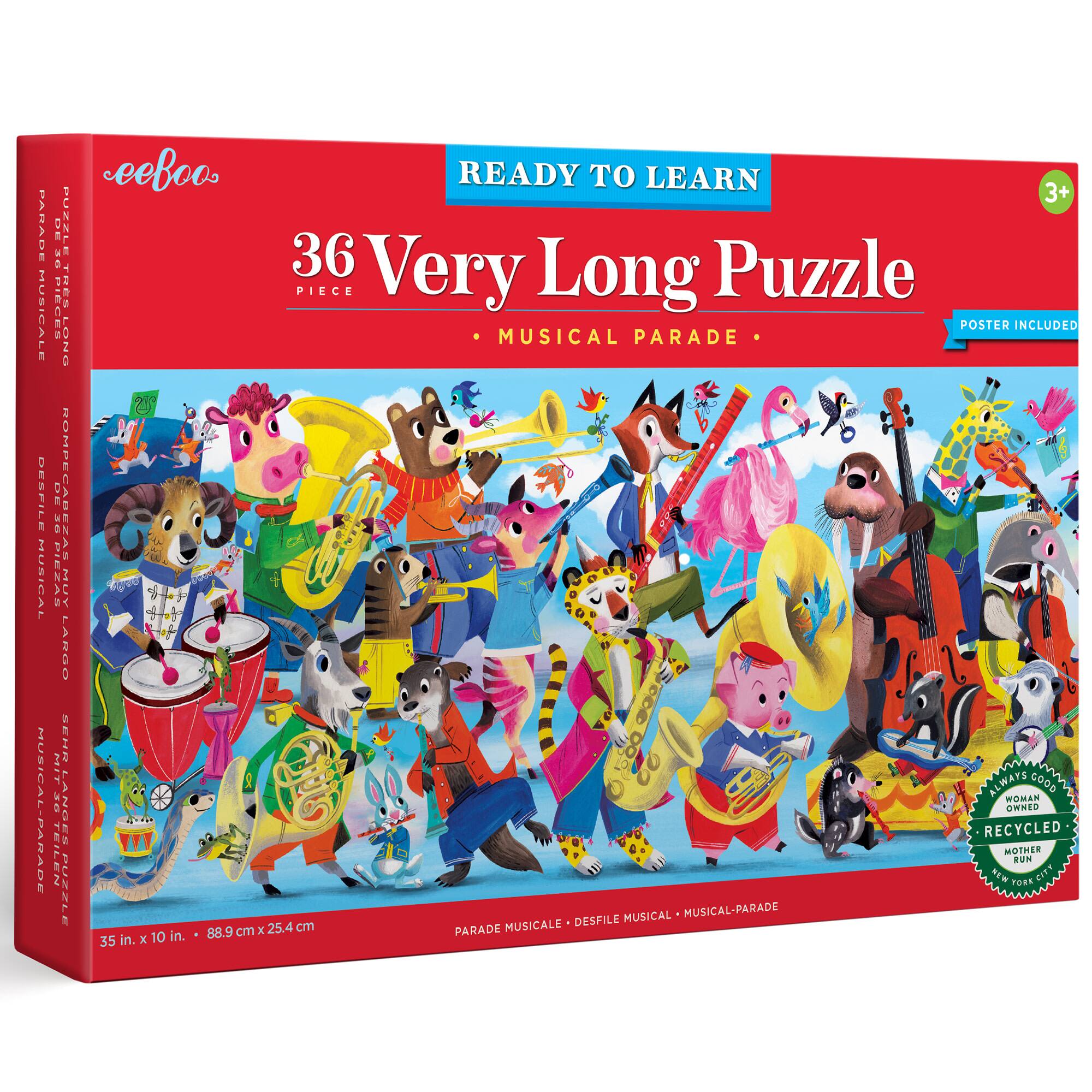 eeBoo Musical Parade 36 Piece Very Long Puzzle with Poster