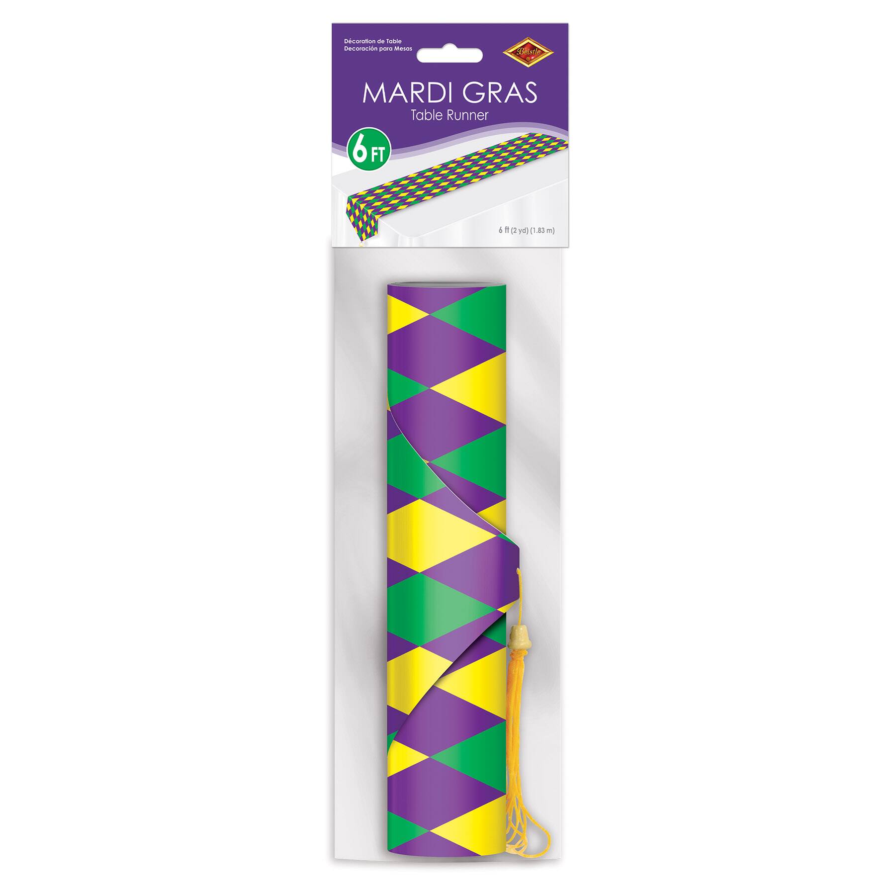 Beistle 6ft. Printed Paper Mardi Gras Table Runners, 2ct.