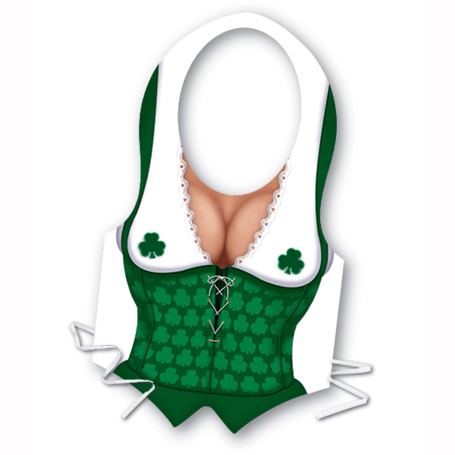 Beistle Green & White Plastic Irish Miss Vests, 2ct.