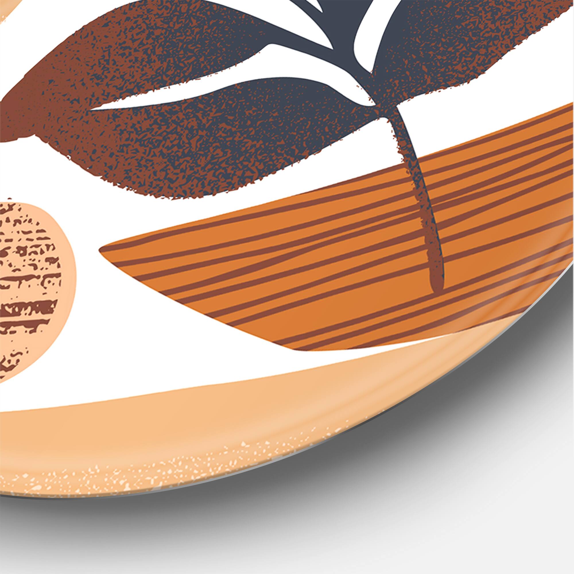 Designart - Tropical Leaf Silhouettes and Shapes I - Modern Metal Circle Wall Art